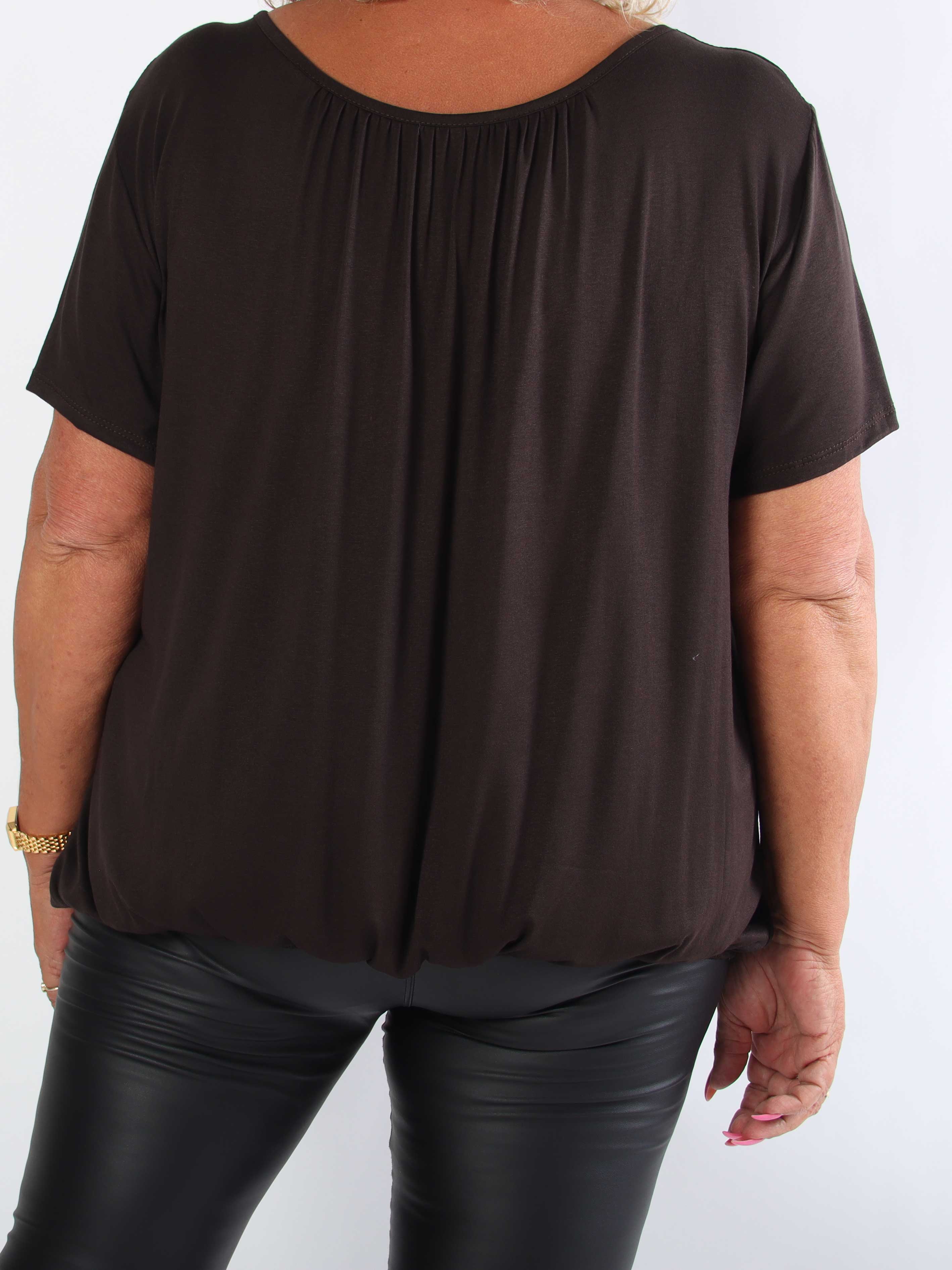 Miracle t-shirt - Basic t-shirt i plus size med resår i nederkanten (bestseller)