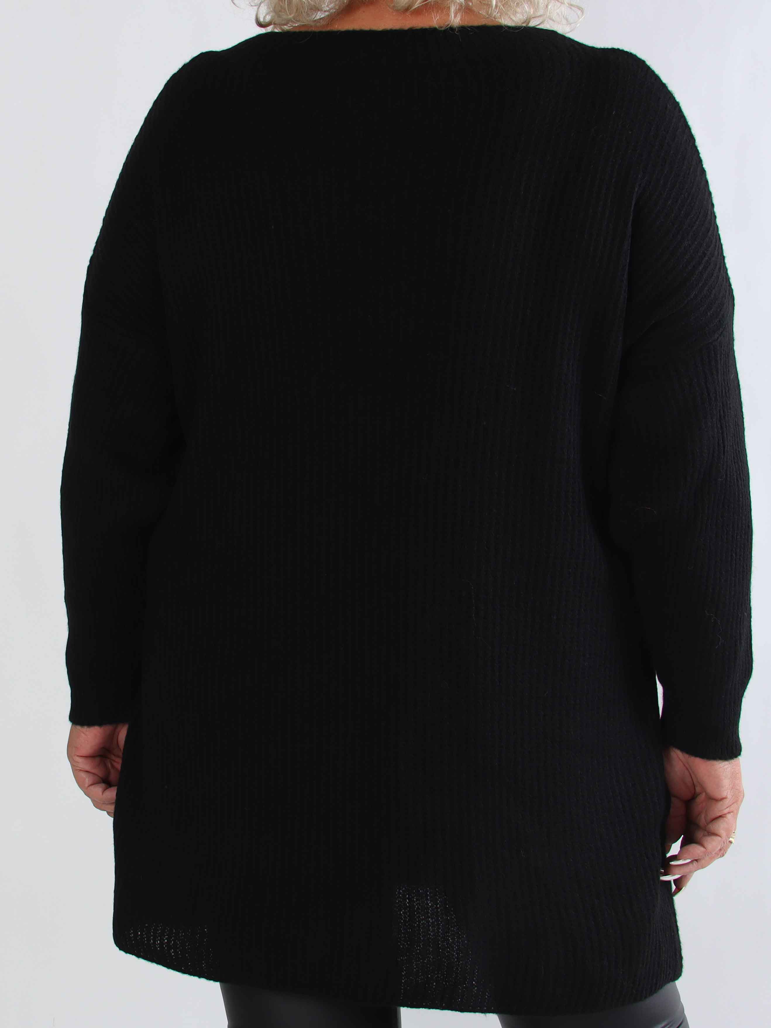 Miranda - Stickad plus size klänning med fickor framtill