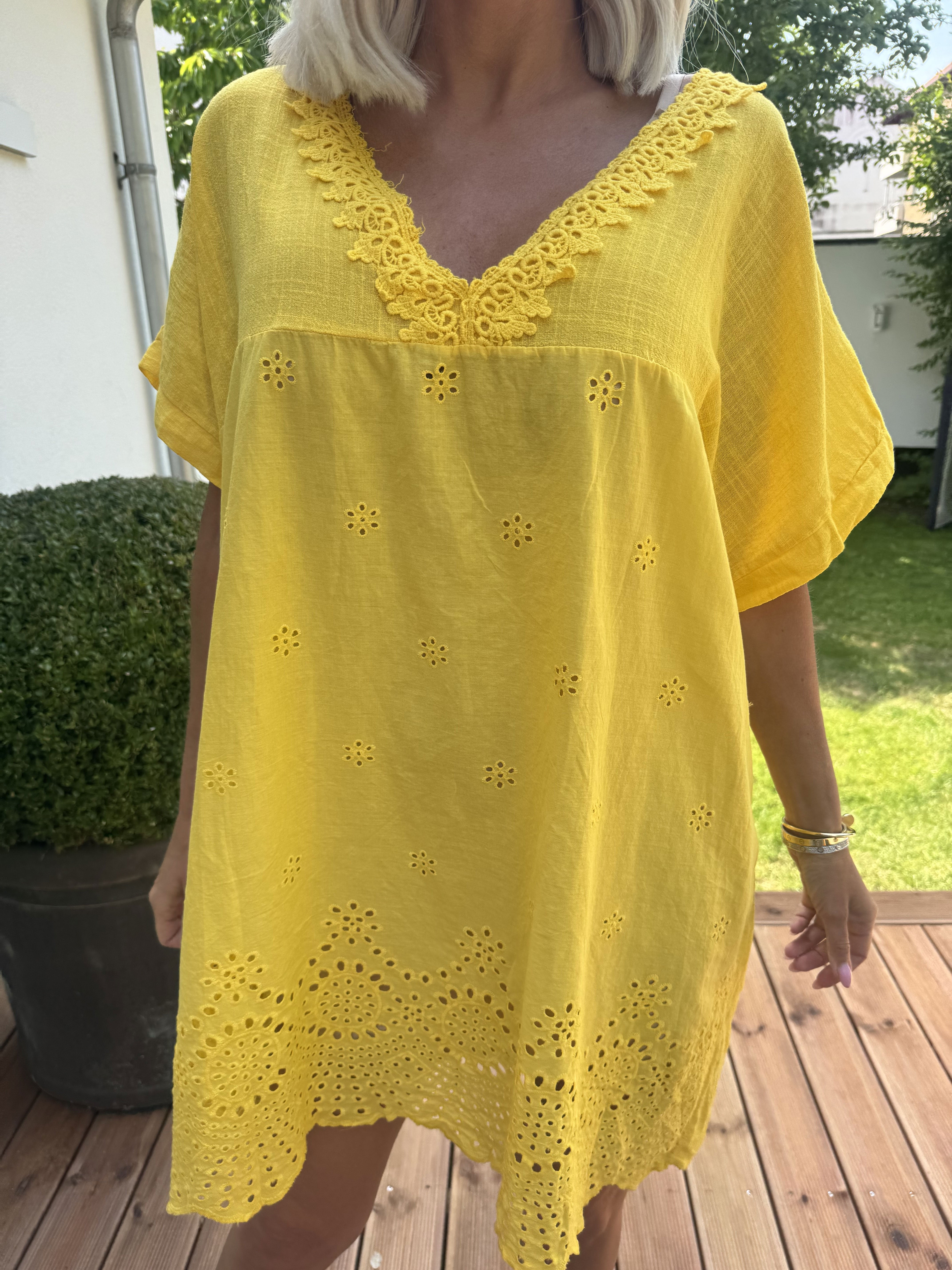 Mirina - Söt tunika i bomull med broderie anglaise