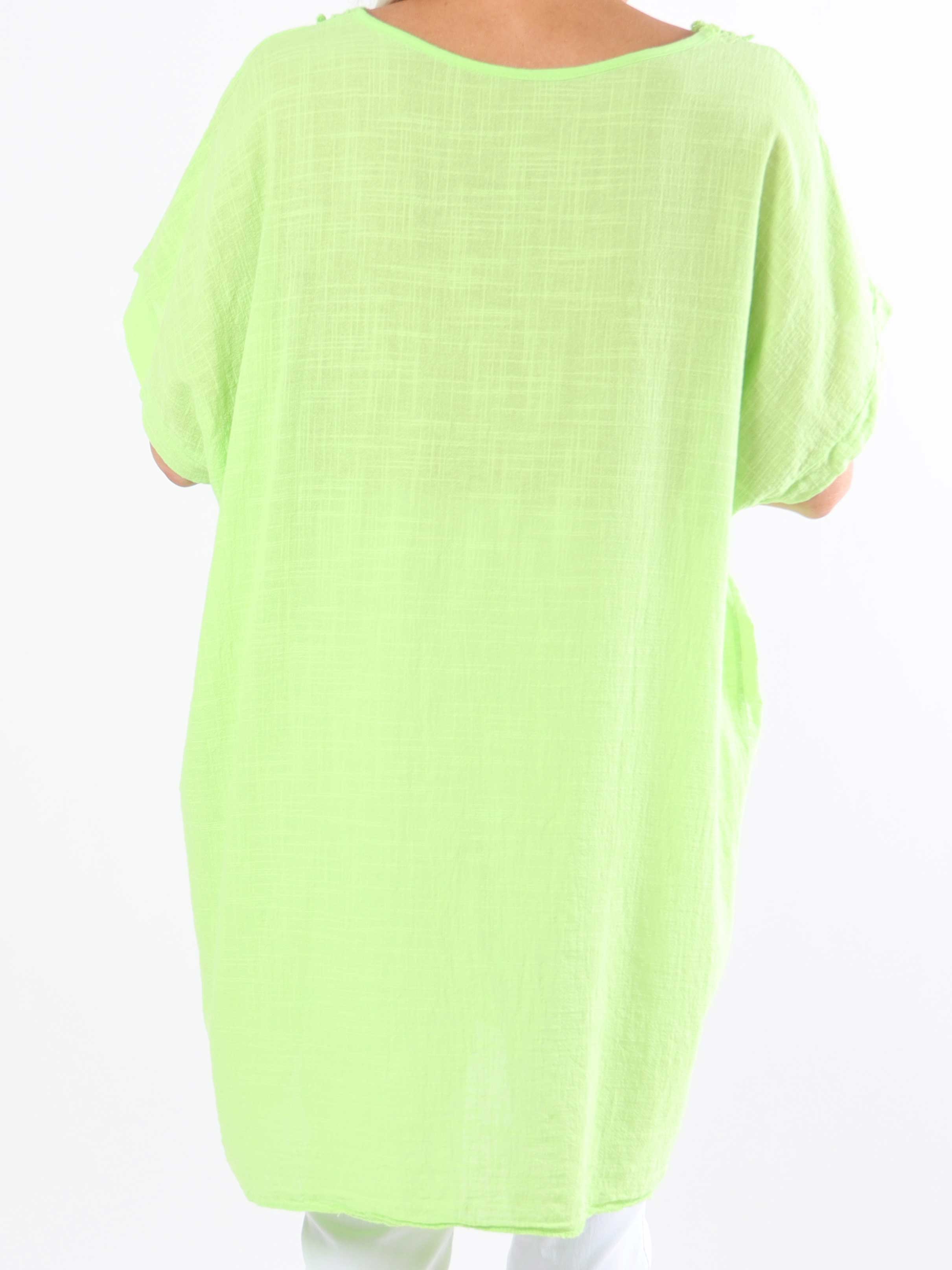 Mirina - Plus size tunika i bomull med broderie anglaise