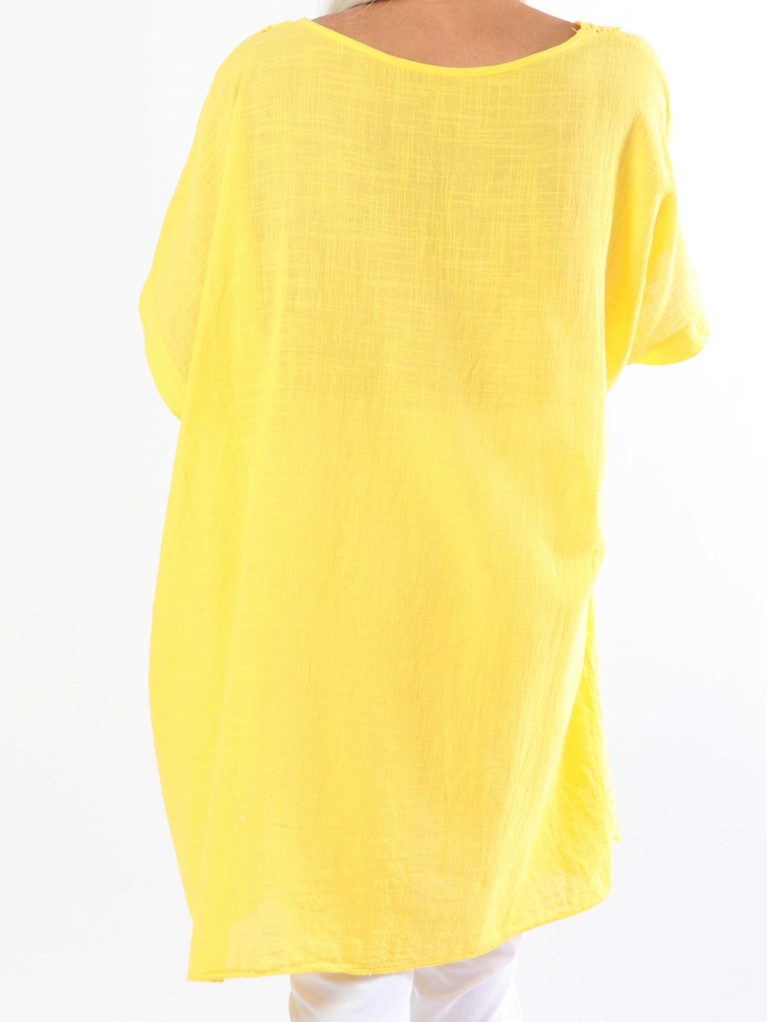 Mirina - Plus size tunika i bomull med broderie anglaise