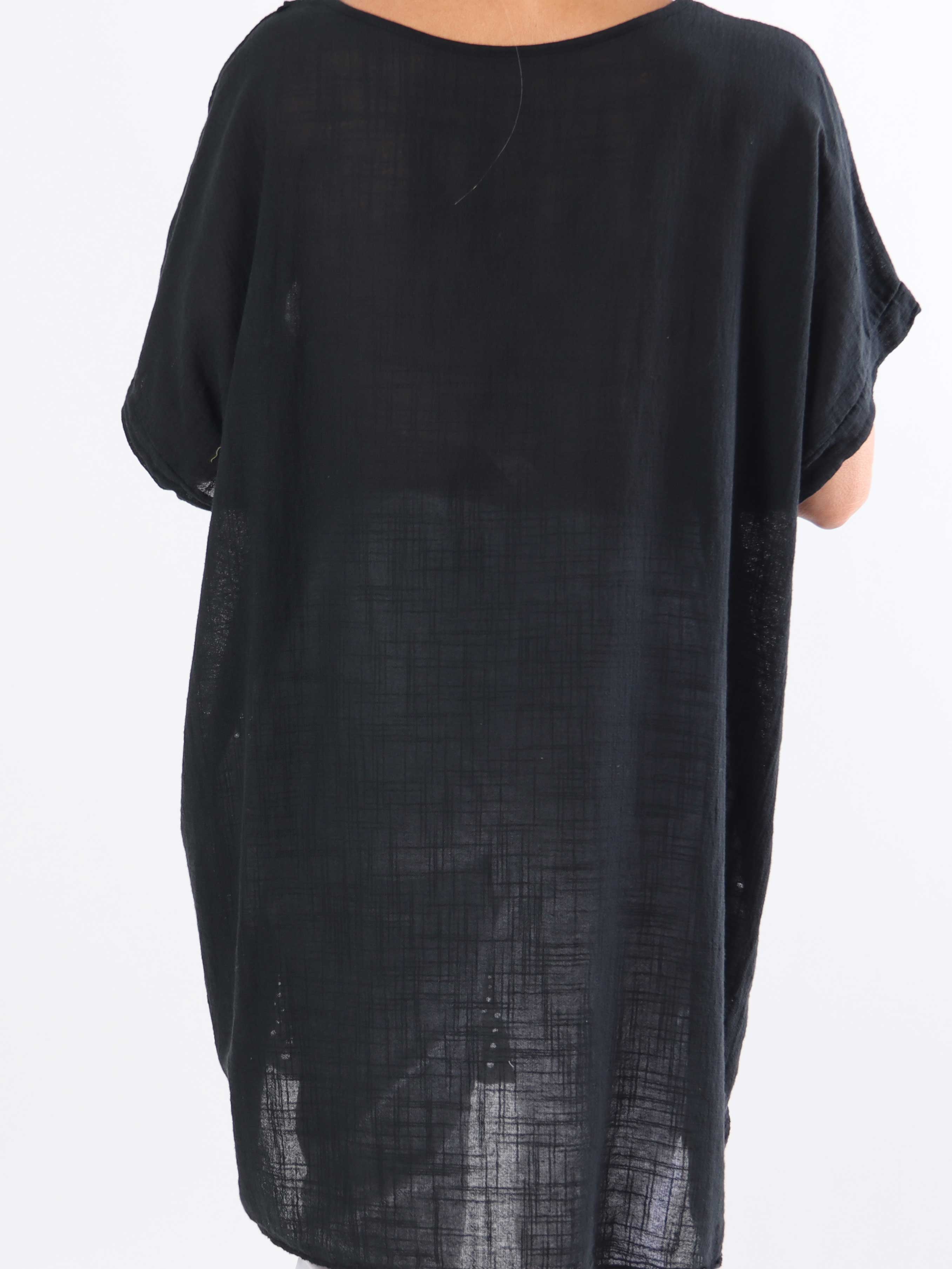 Mirina - Plus size tunika i bomull med broderie anglaise