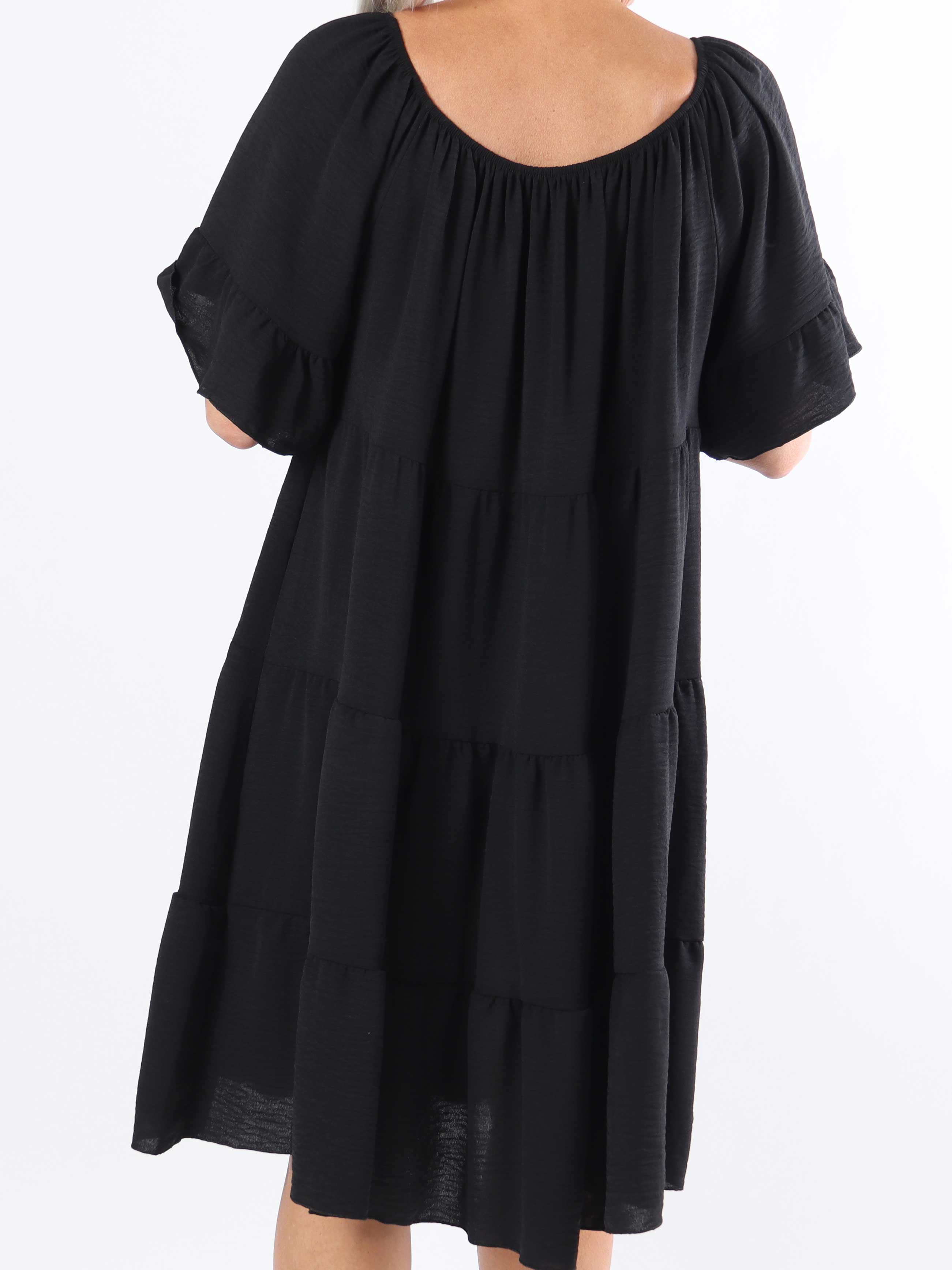 Murcia - Lagerlagd plus size-klänning i viskos med elastisk halsringning