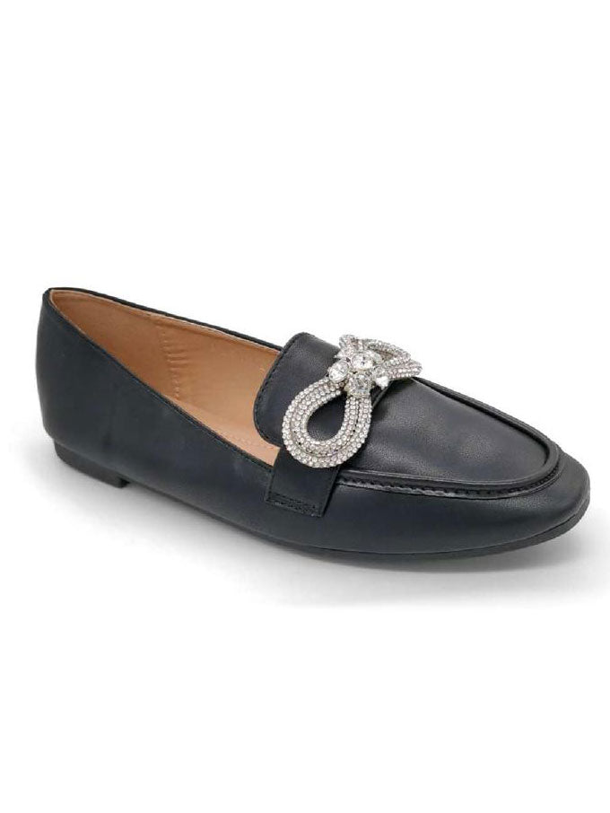 Nadia - Feminina loafers med rosett i strass