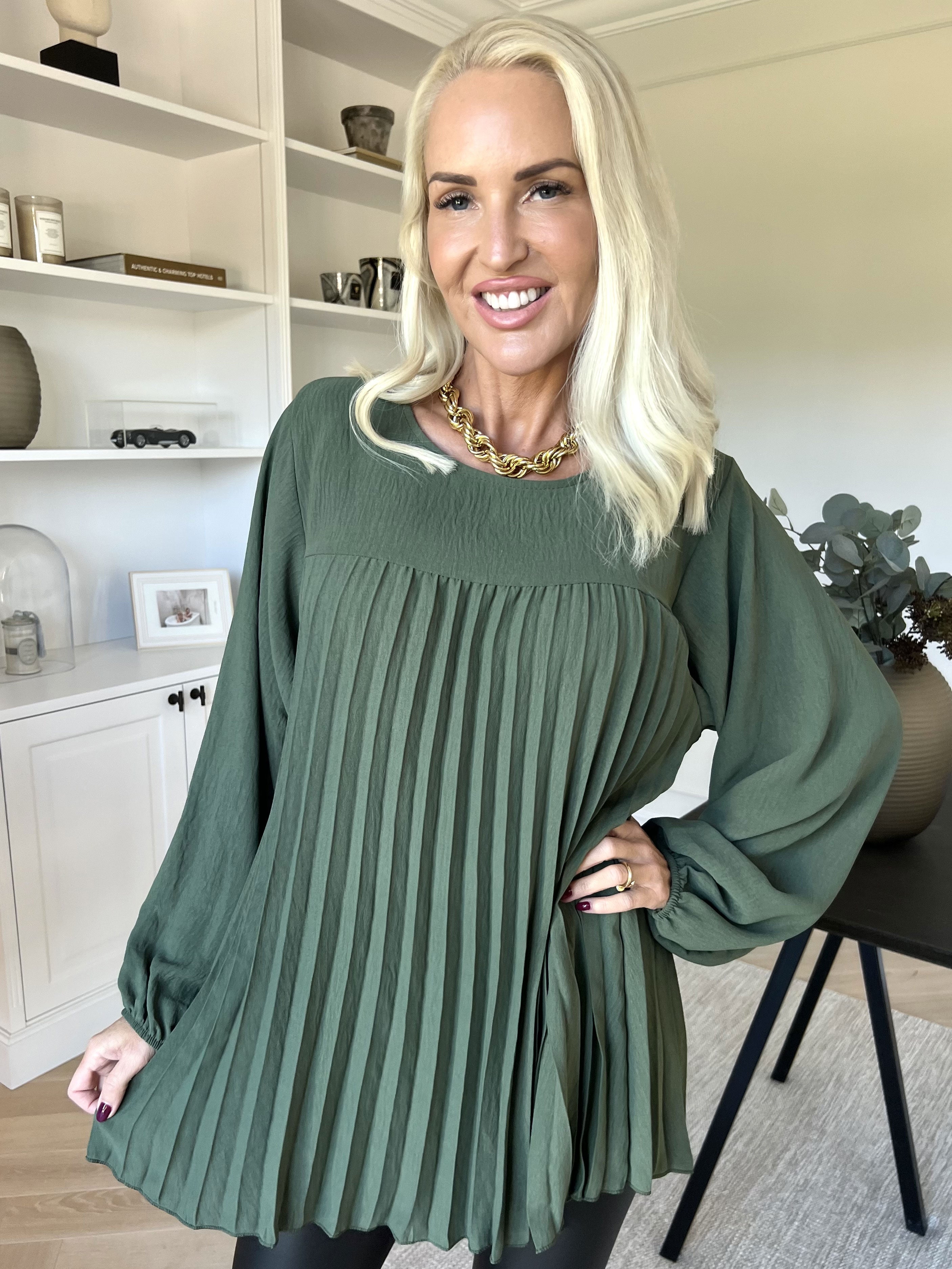 Nancy Shirt L/S - Söt blus med plissering