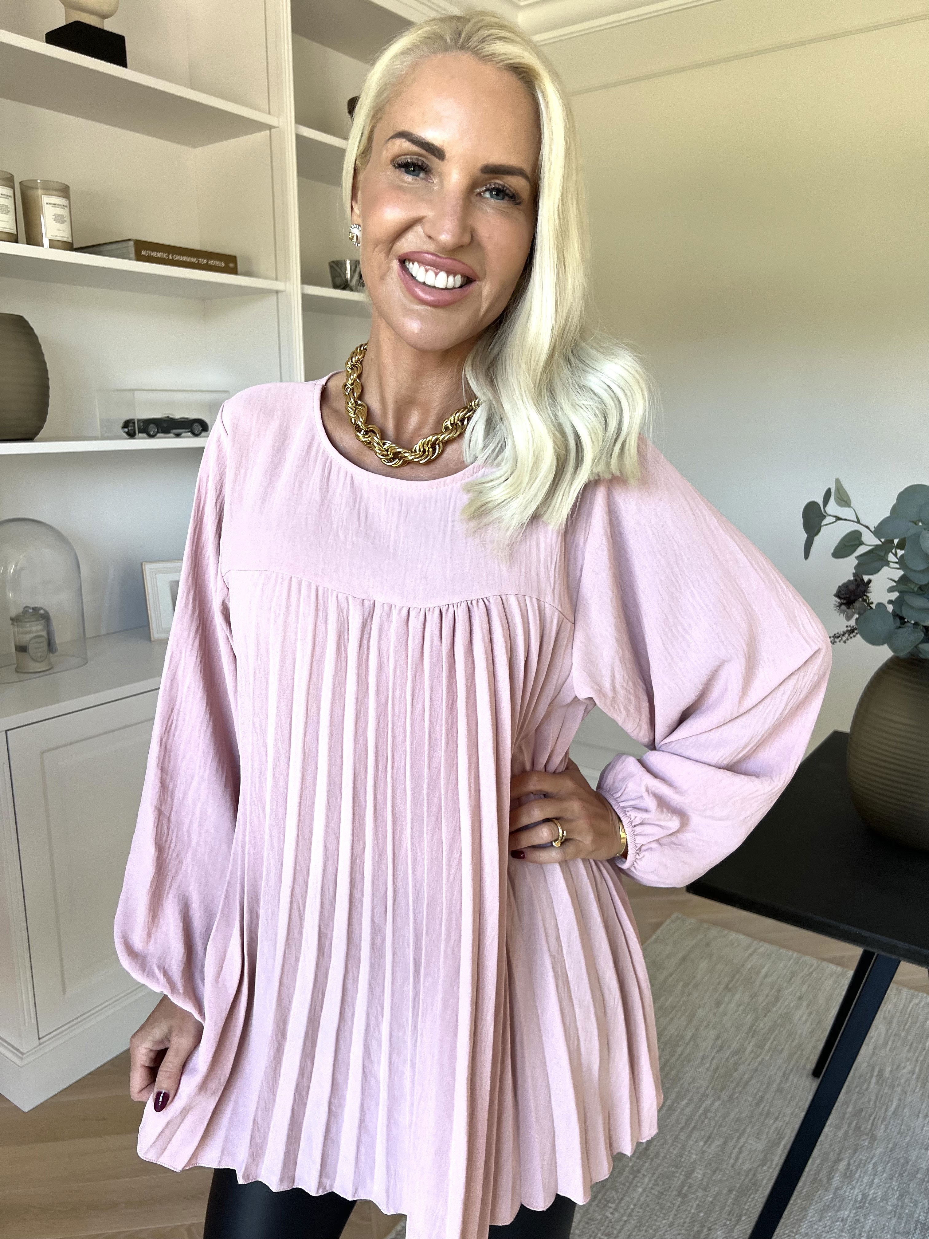 Nancy Shirt L/S - Söt blus med plissering