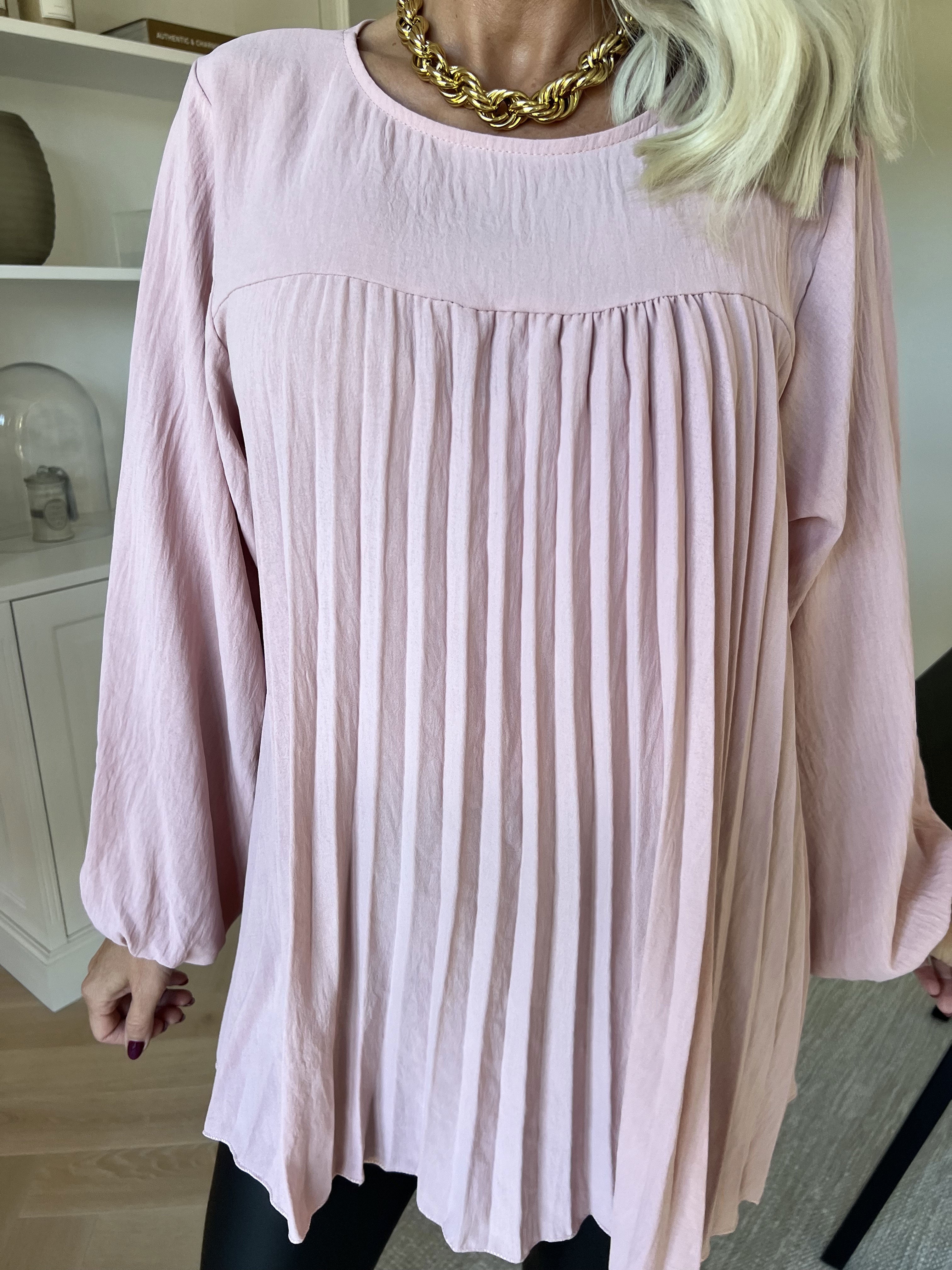 Nancy Shirt L/S - Söt blus med plissering