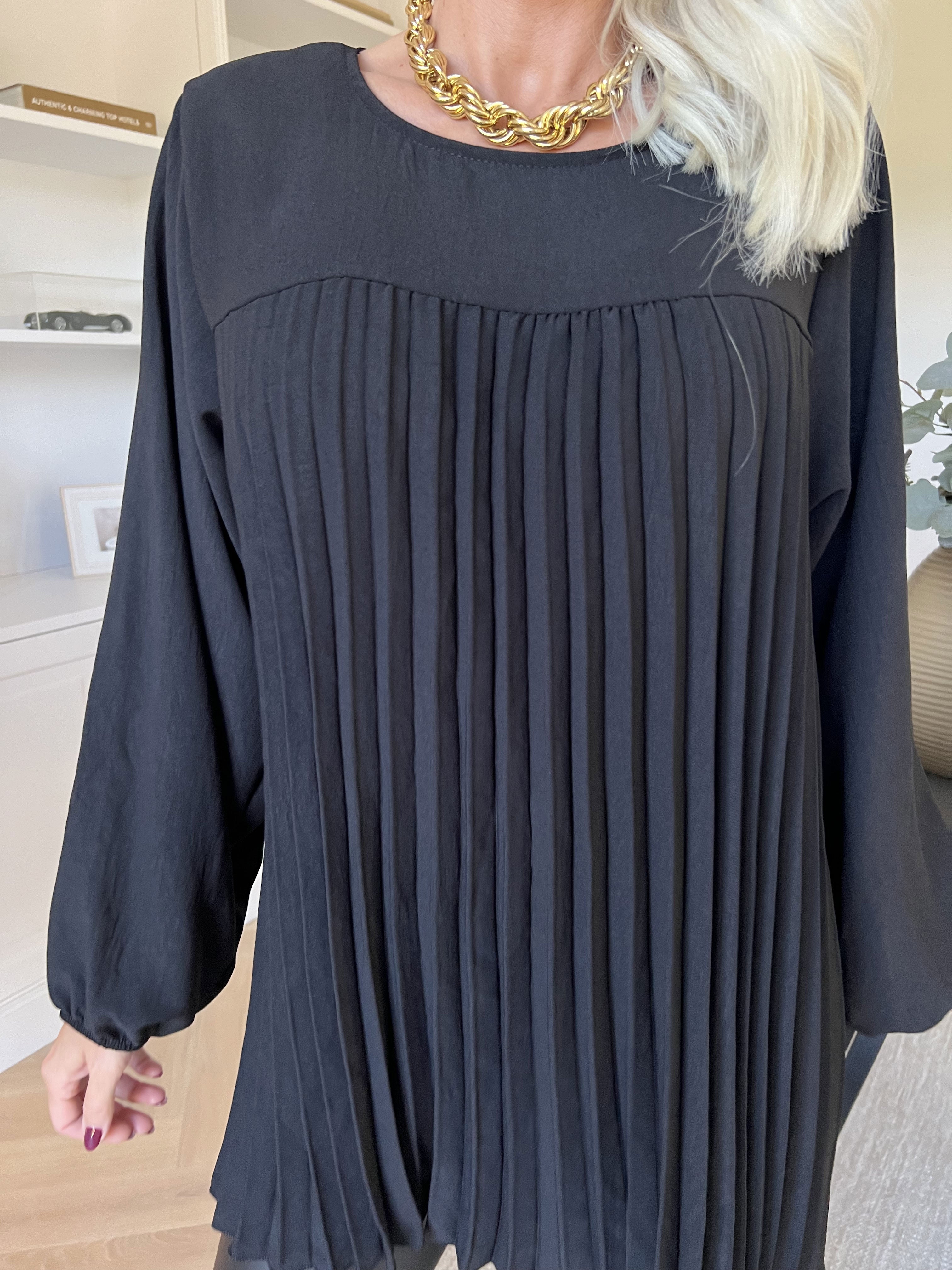 Nancy Shirt L/S - Söt blus med plissering