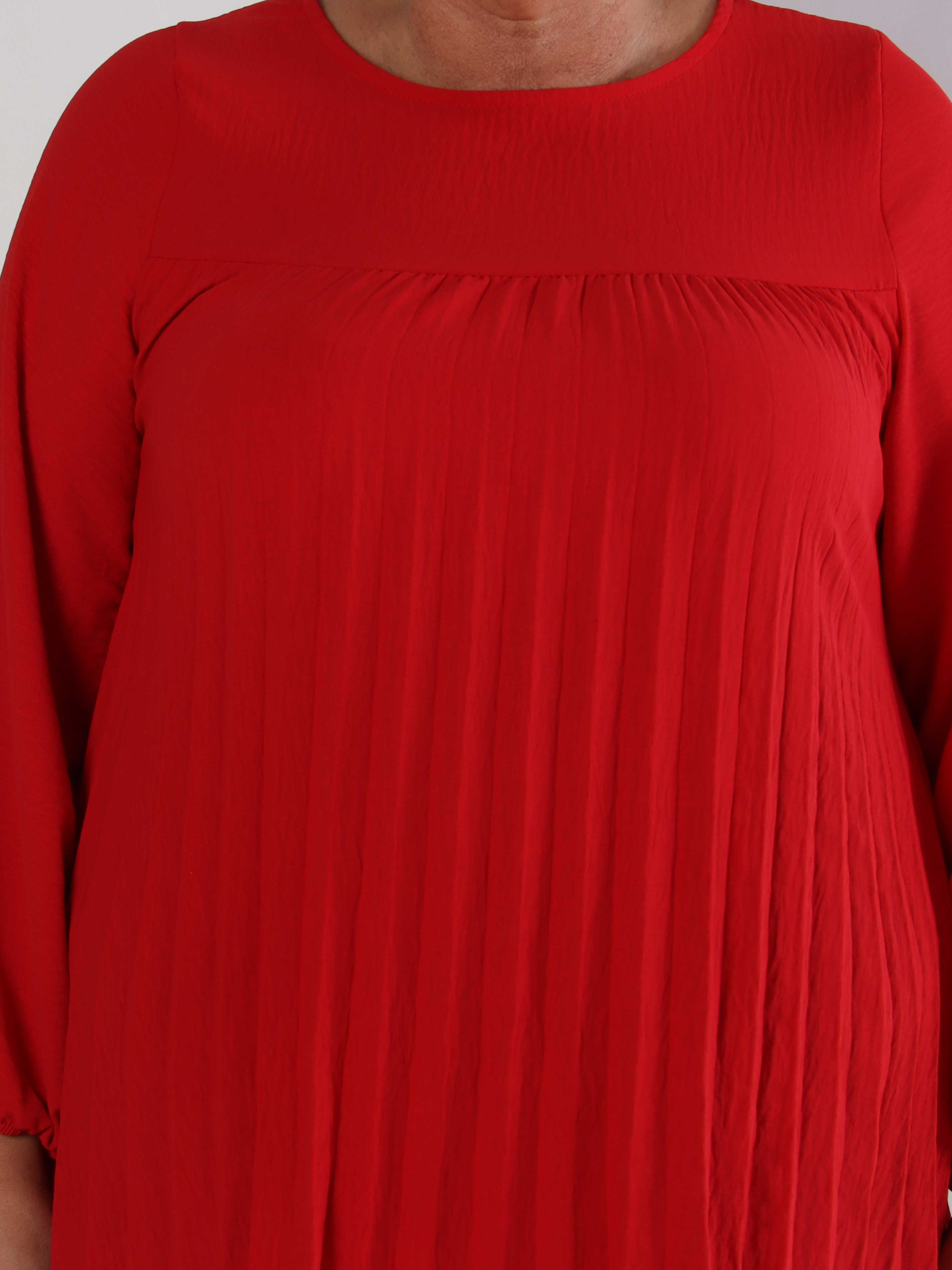 Nancy Shirt L/S - Söt plus size blus med plissering