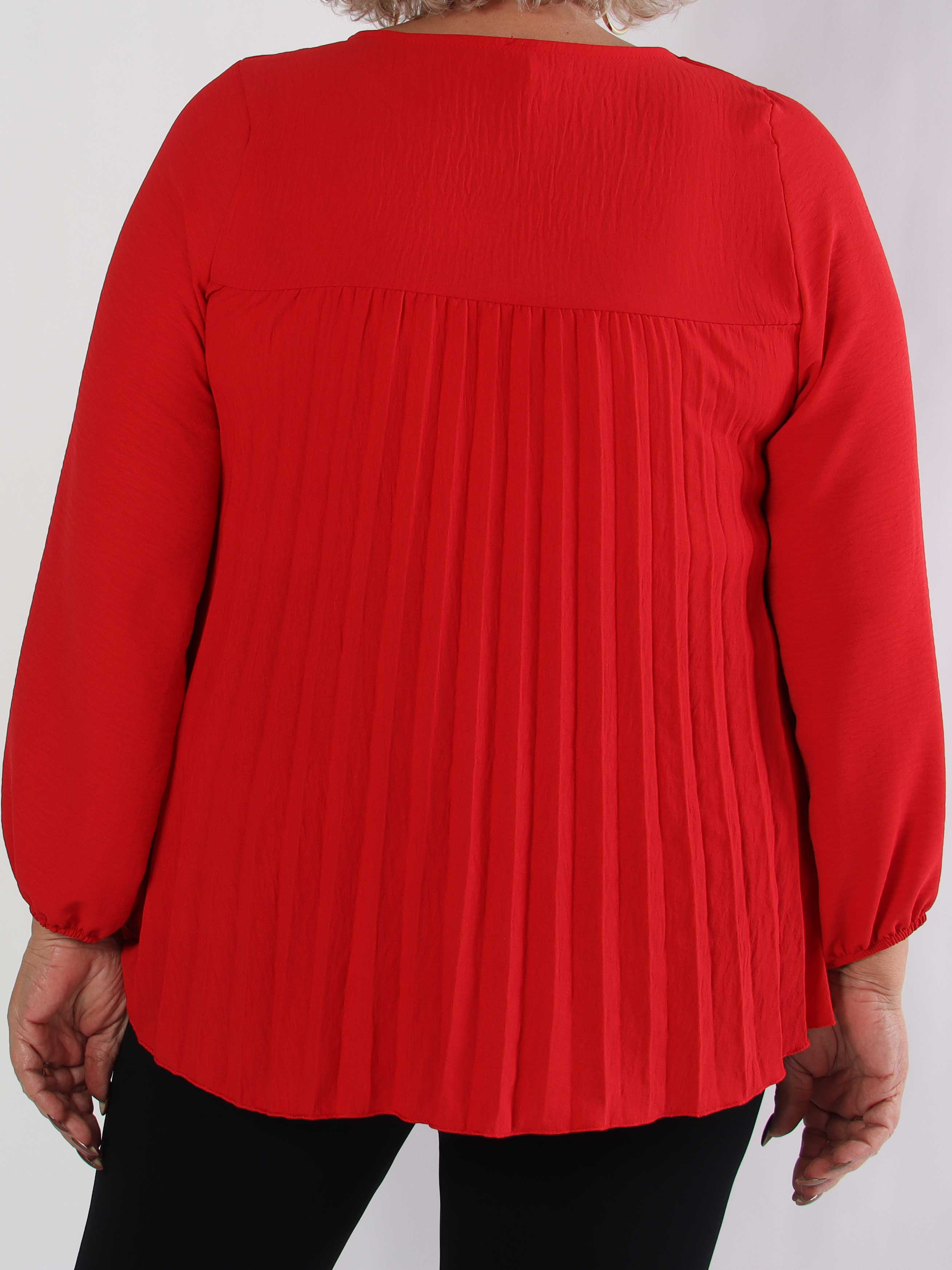 Nancy Shirt L/S - Söt plus size blus med plissering