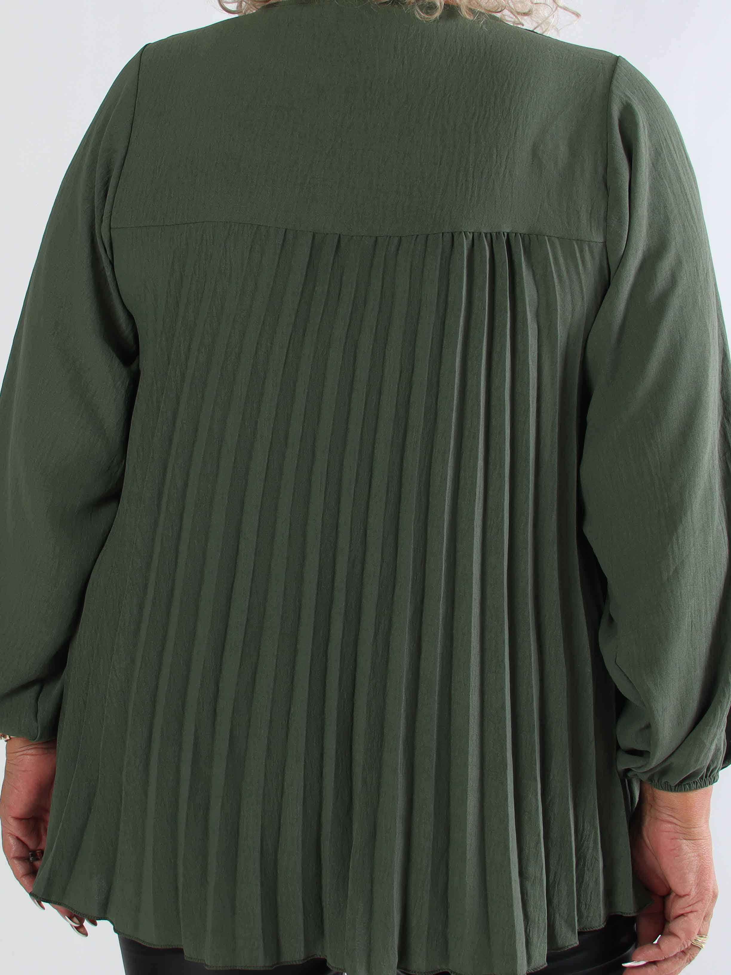Nancy Shirt L/S - Söt plus size blus med plissering