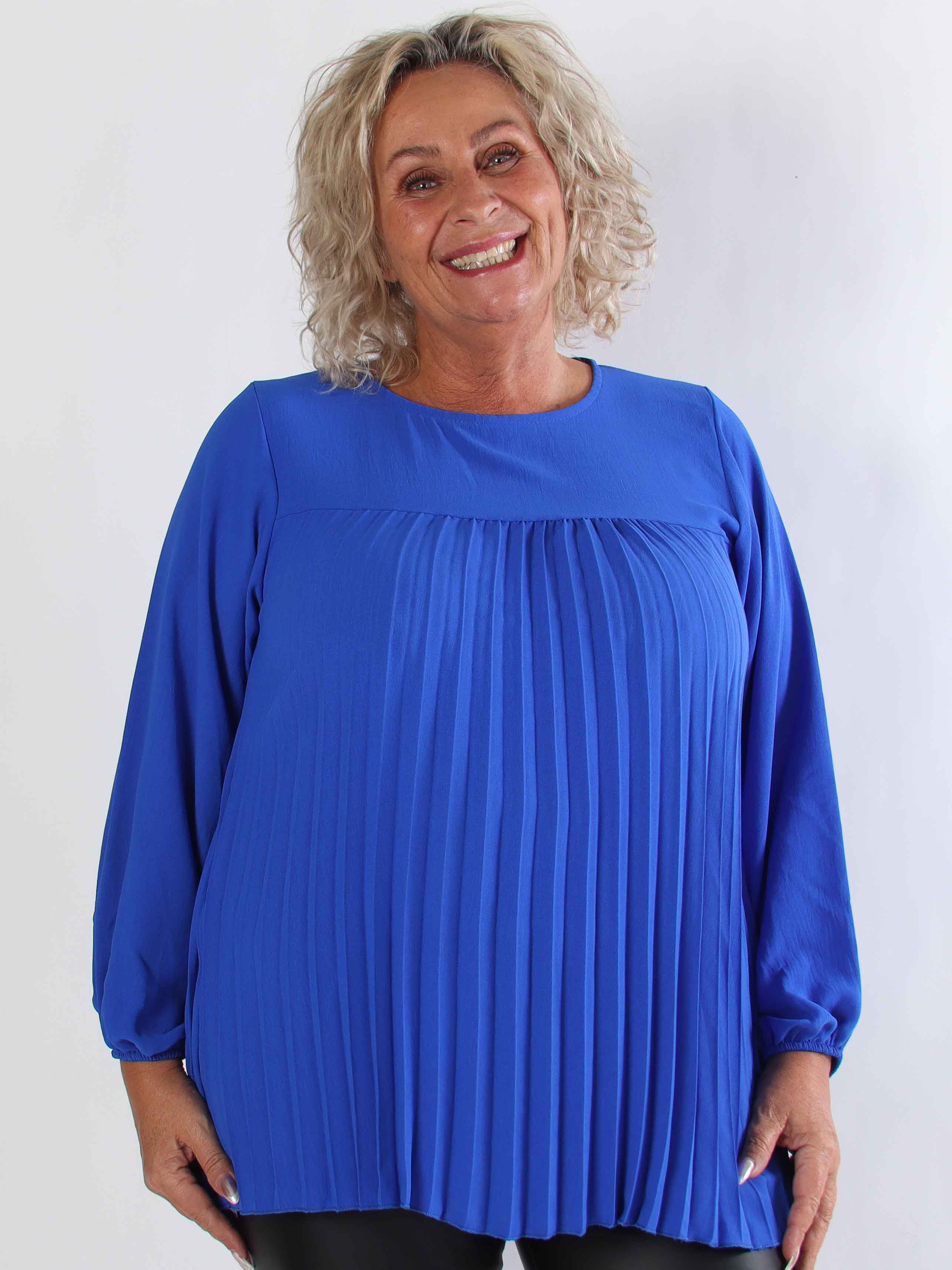 Nancy Shirt L/S - Söt plus size blus med plissering