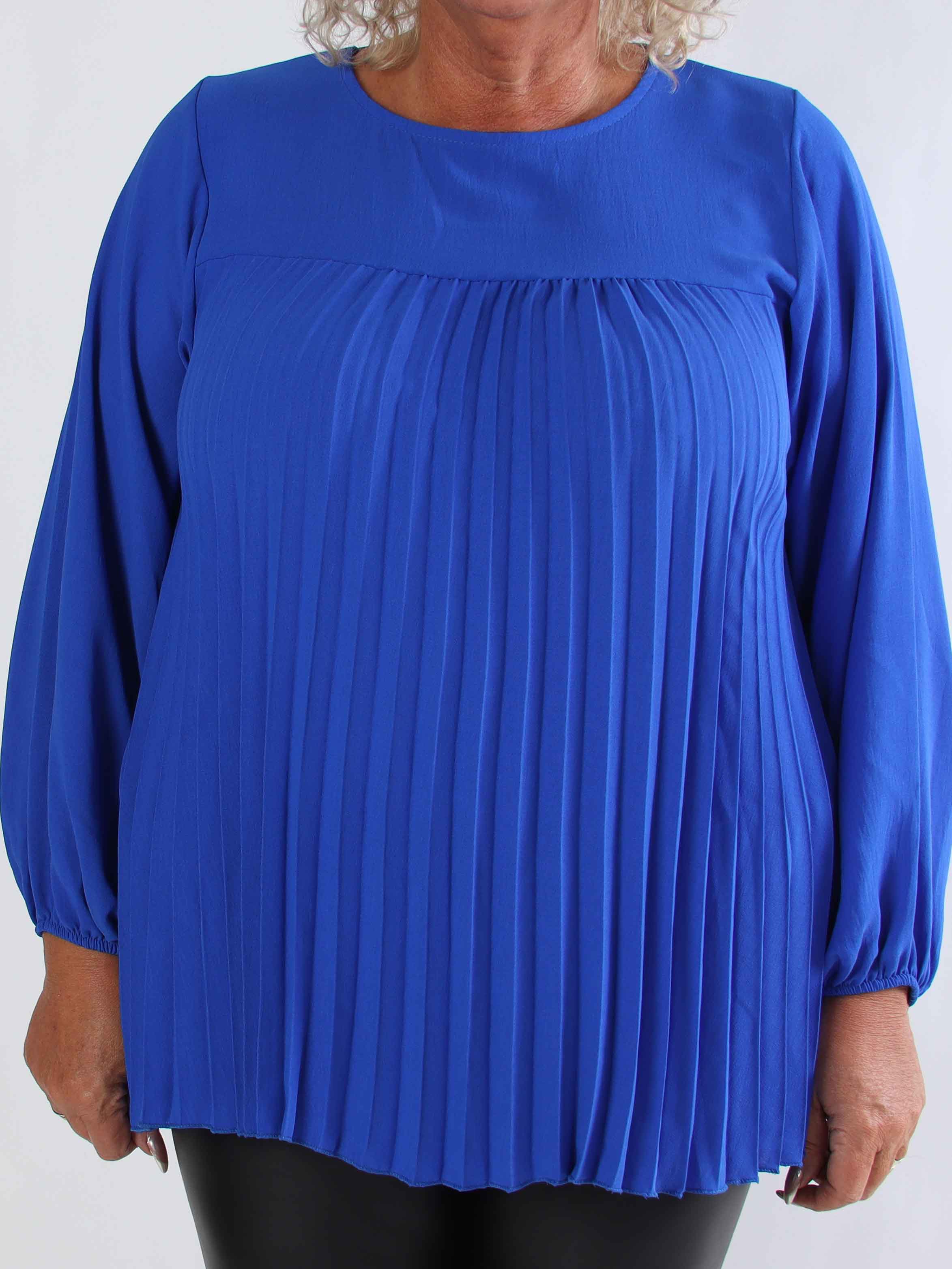 Nancy Shirt L/S - Söt plus size blus med plissering