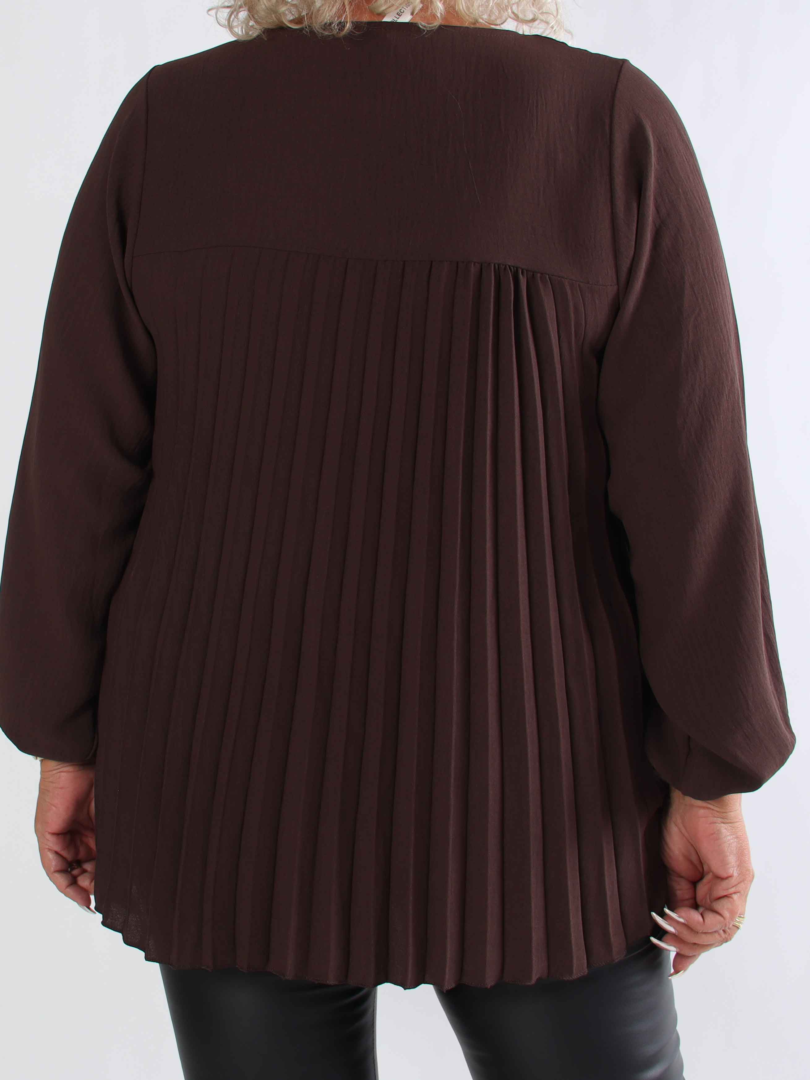 Nancy Shirt L/S - Söt plus size blus med plissering