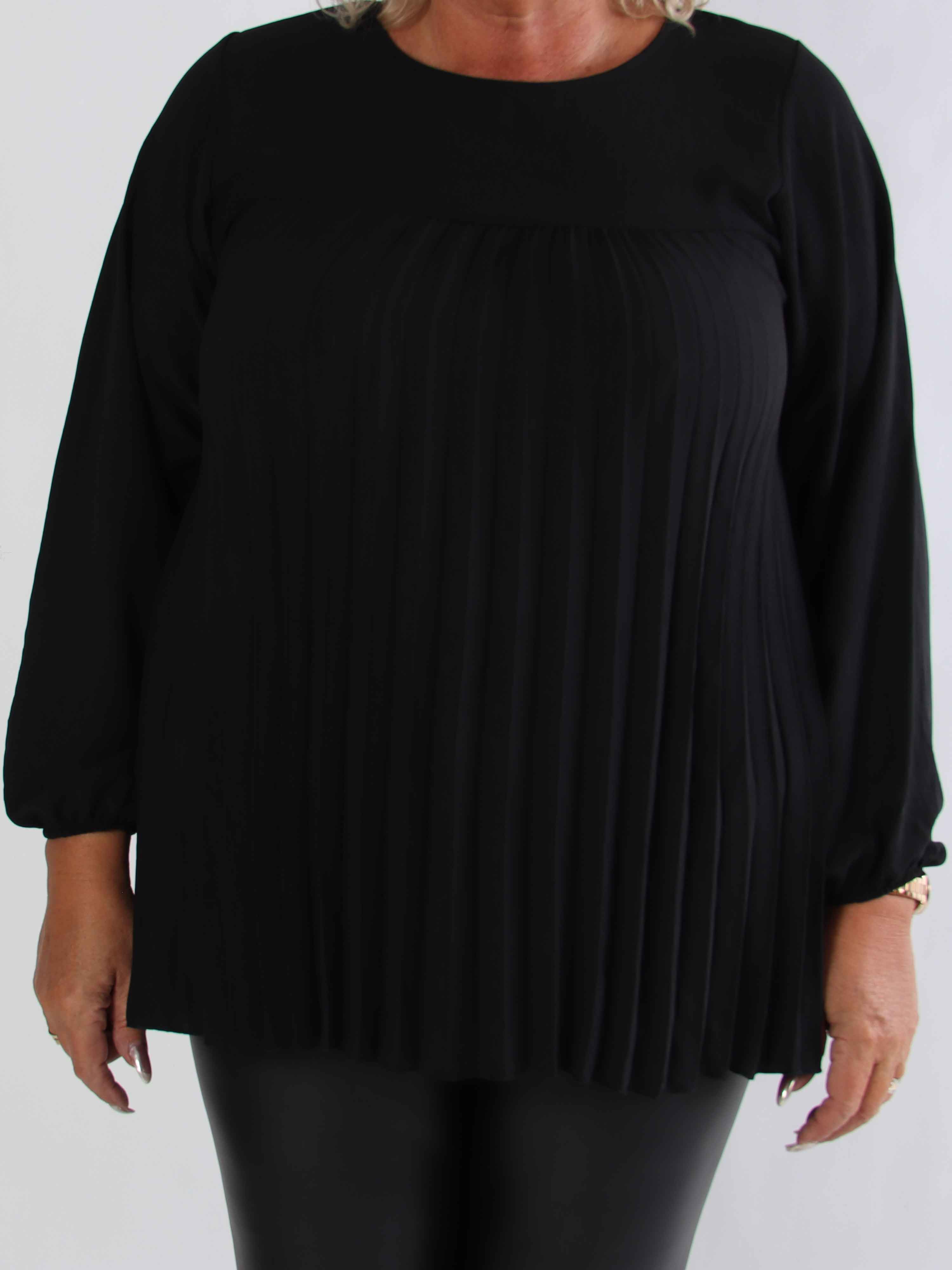 Nancy Shirt L/S - Söt plus size blus med plissering