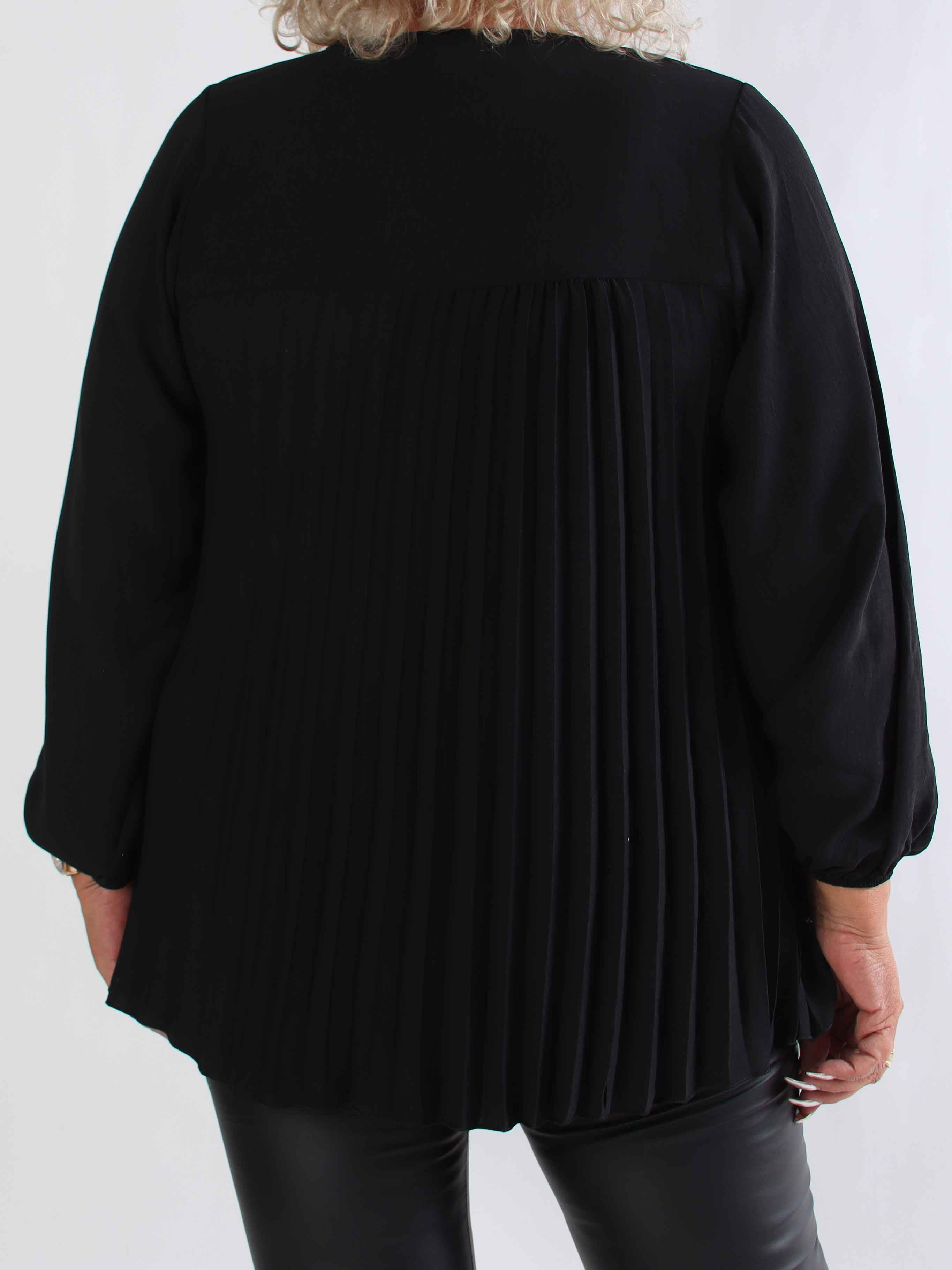 Nancy Shirt L/S - Söt plus size blus med plissering