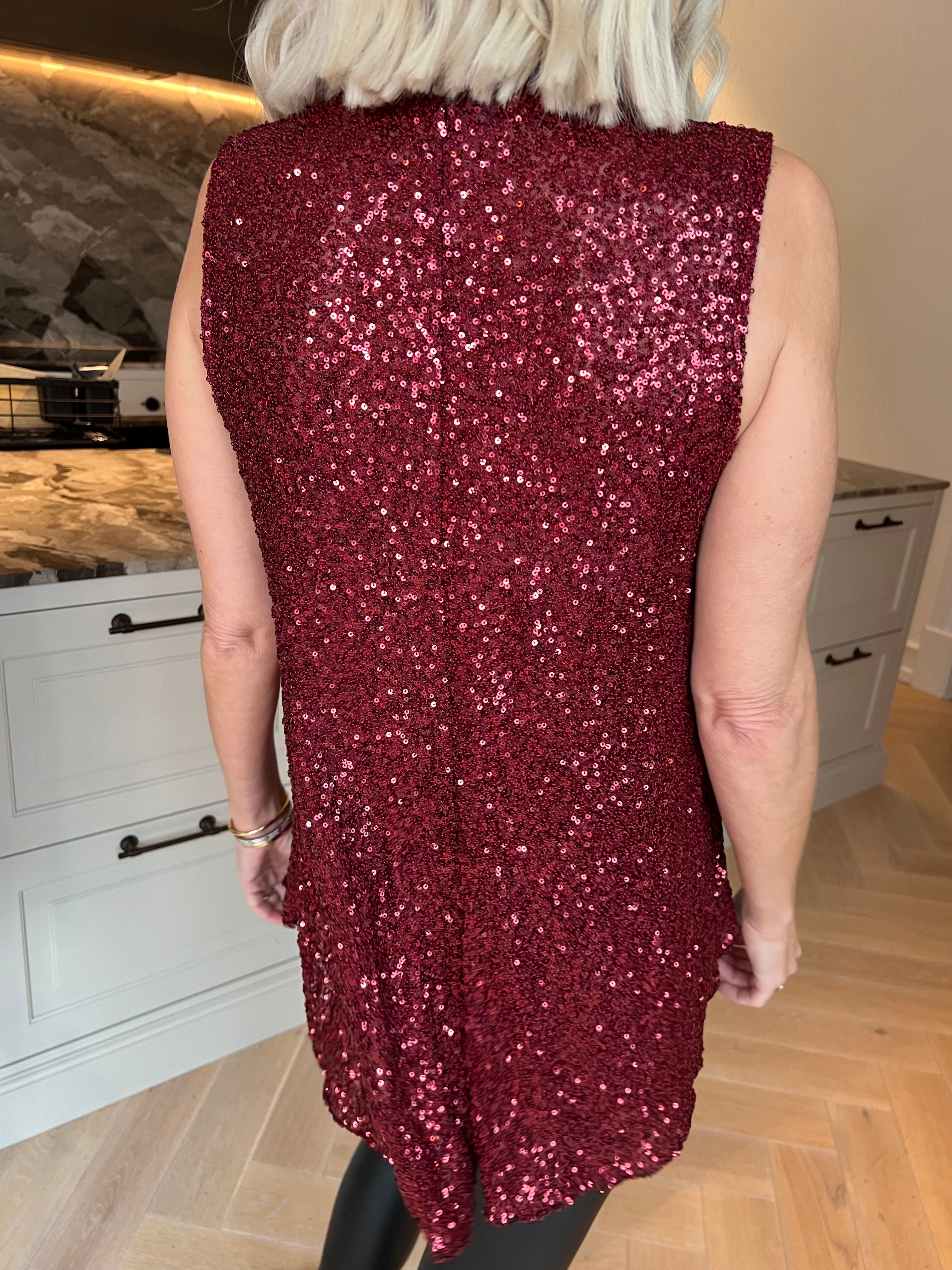 Natalie - Stretchig topp med fina paljetter som ger en festlig och glamorös look