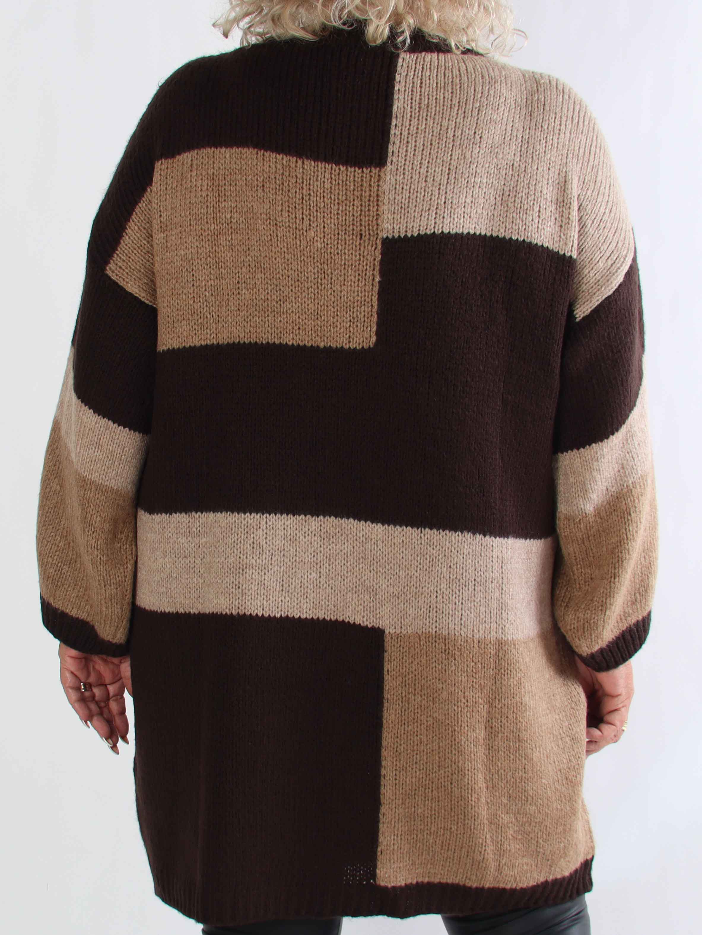 Nesrin - Stickad flerfärgad plus size klänning