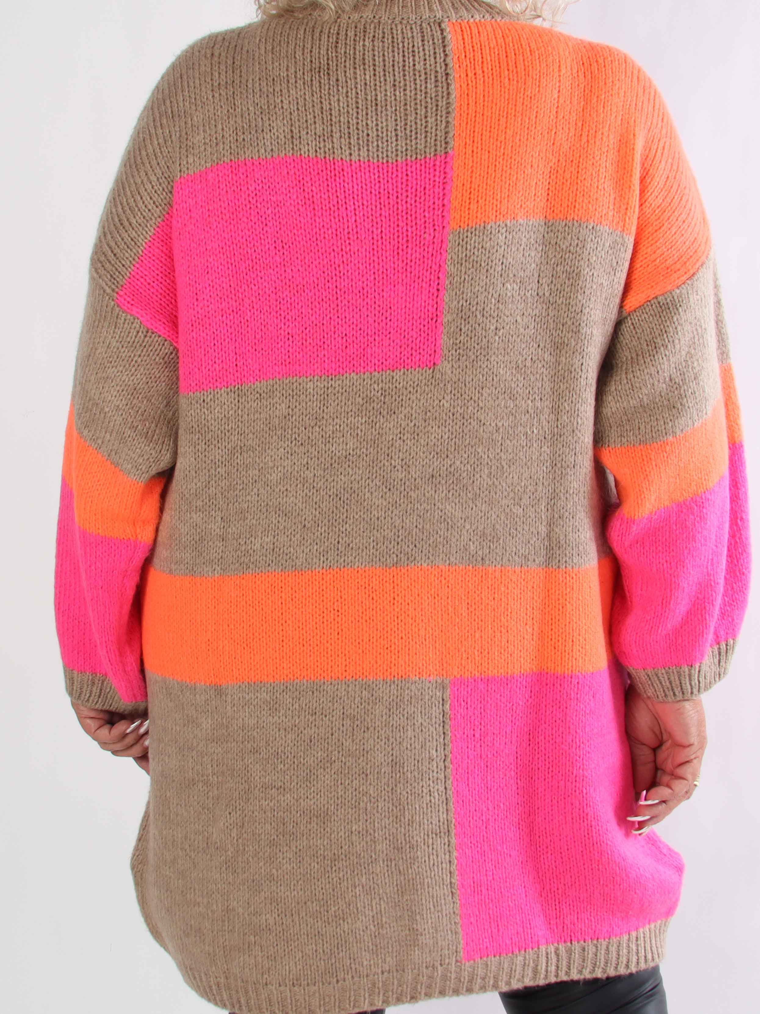 Nesrin - Stickad flerfärgad plus size klänning