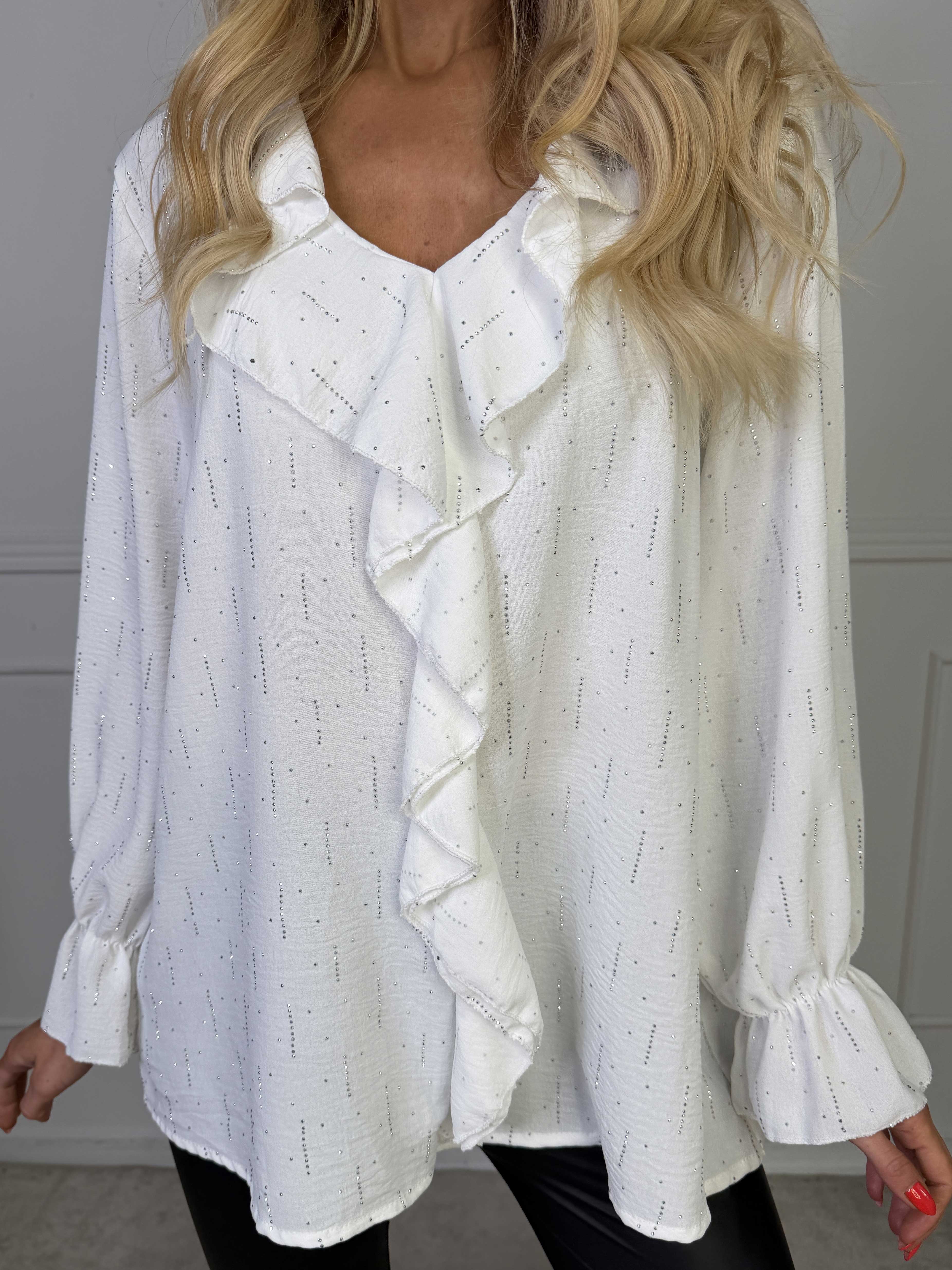 Noor - Fin tunika med flæser og similisten