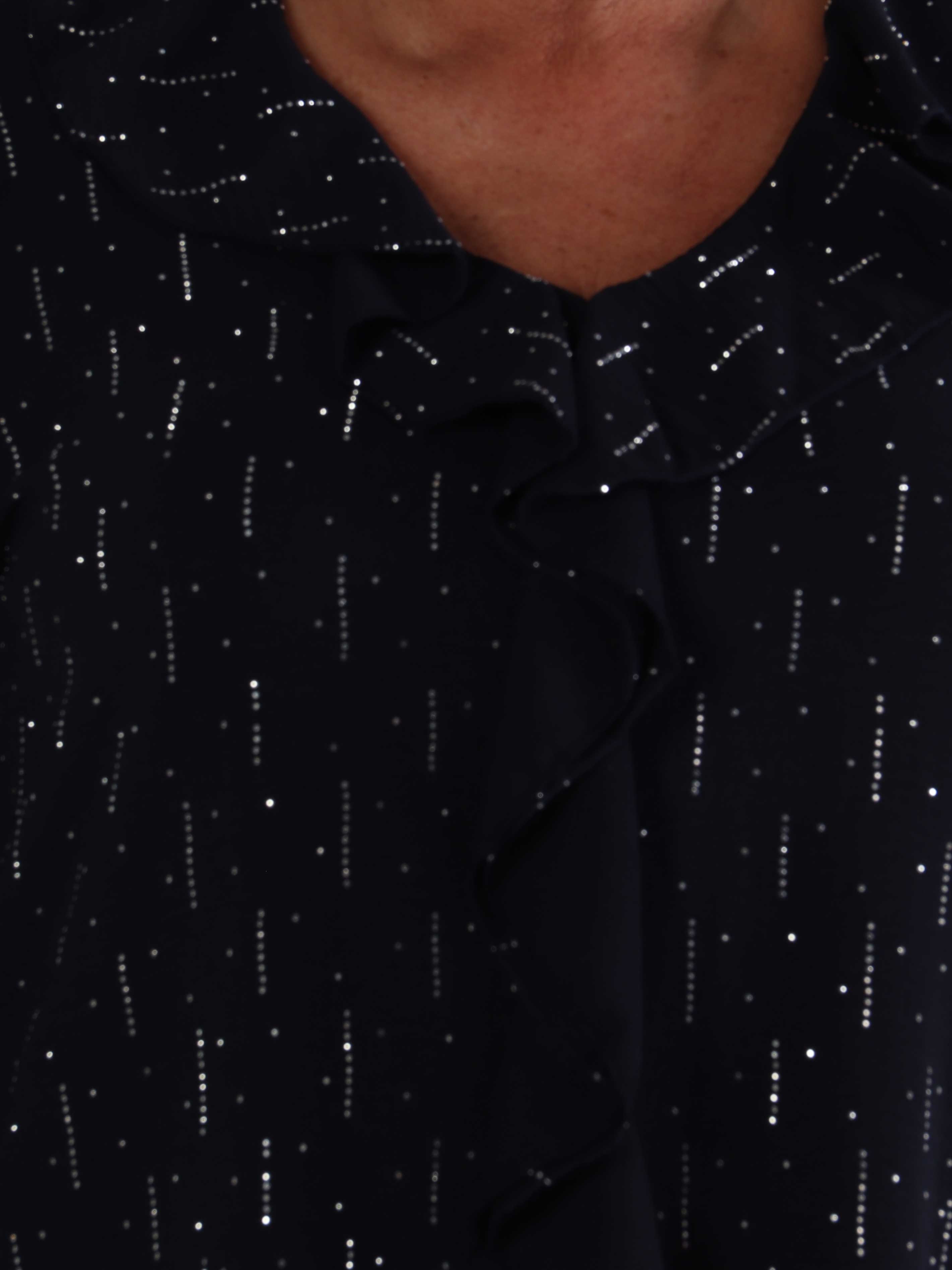 Noor - Plus size tunika med flæser og similisten