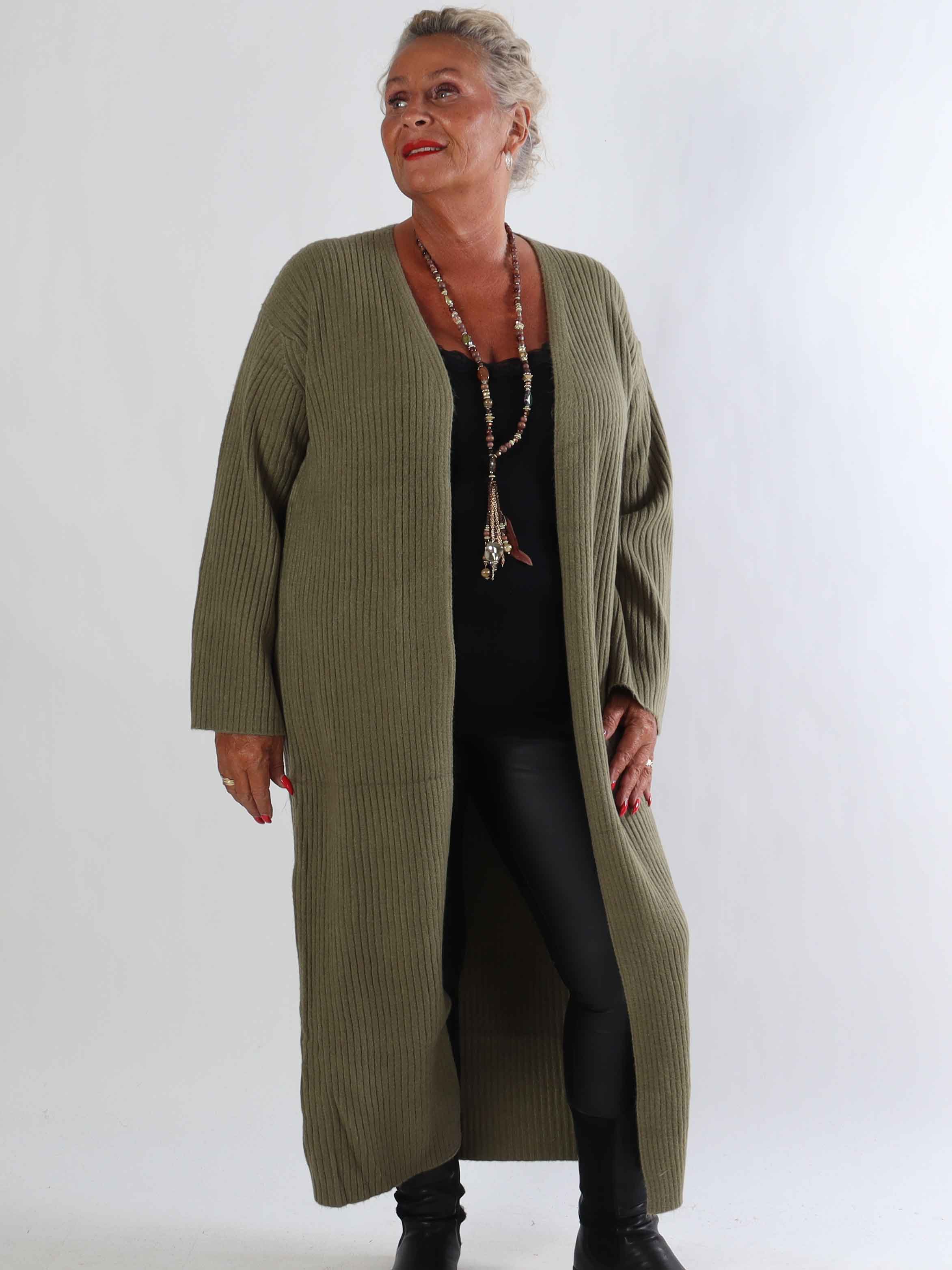 Olava - Lång ribbstickad kofta