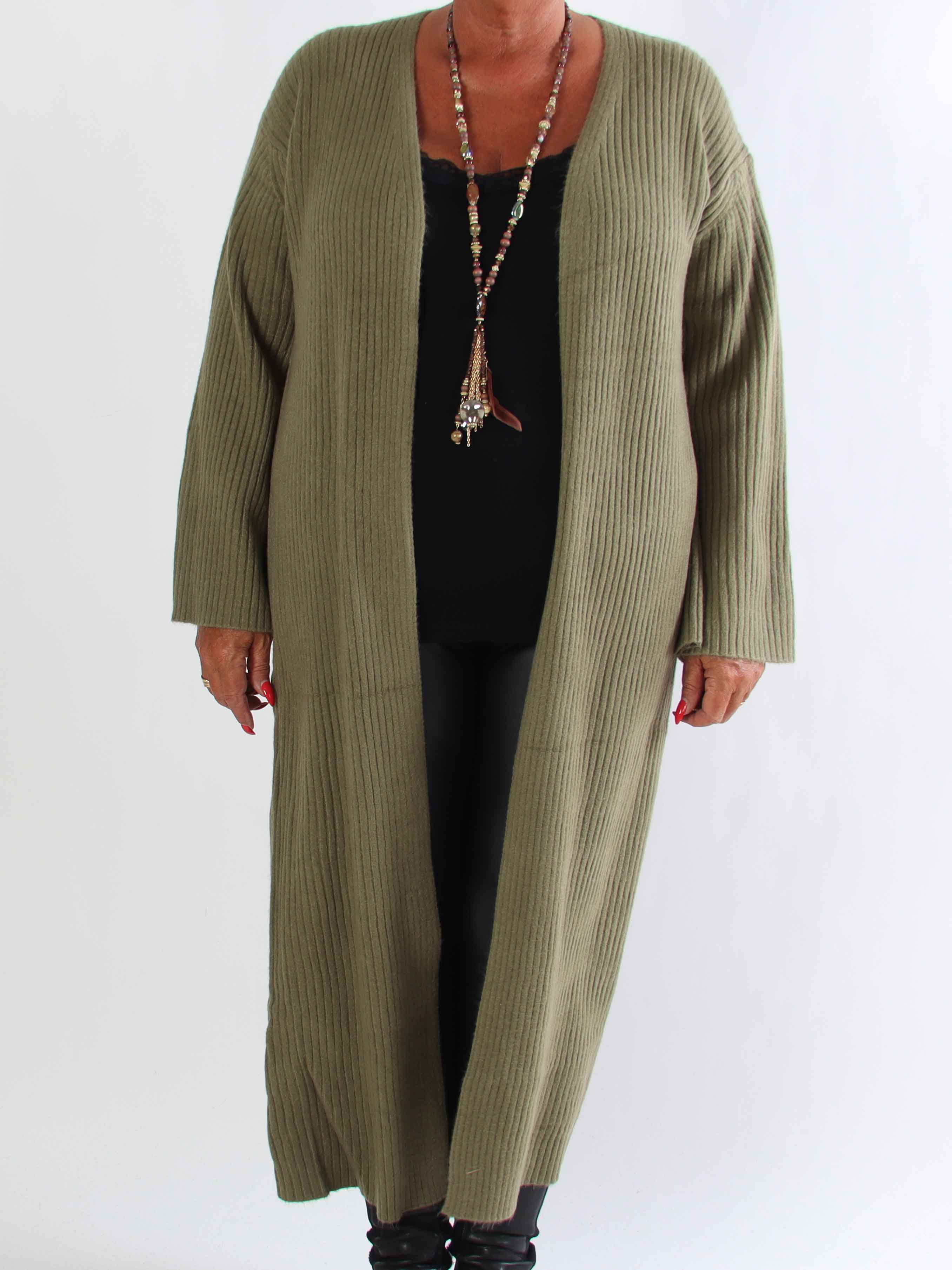 Olava - Lång ribbstickad kofta