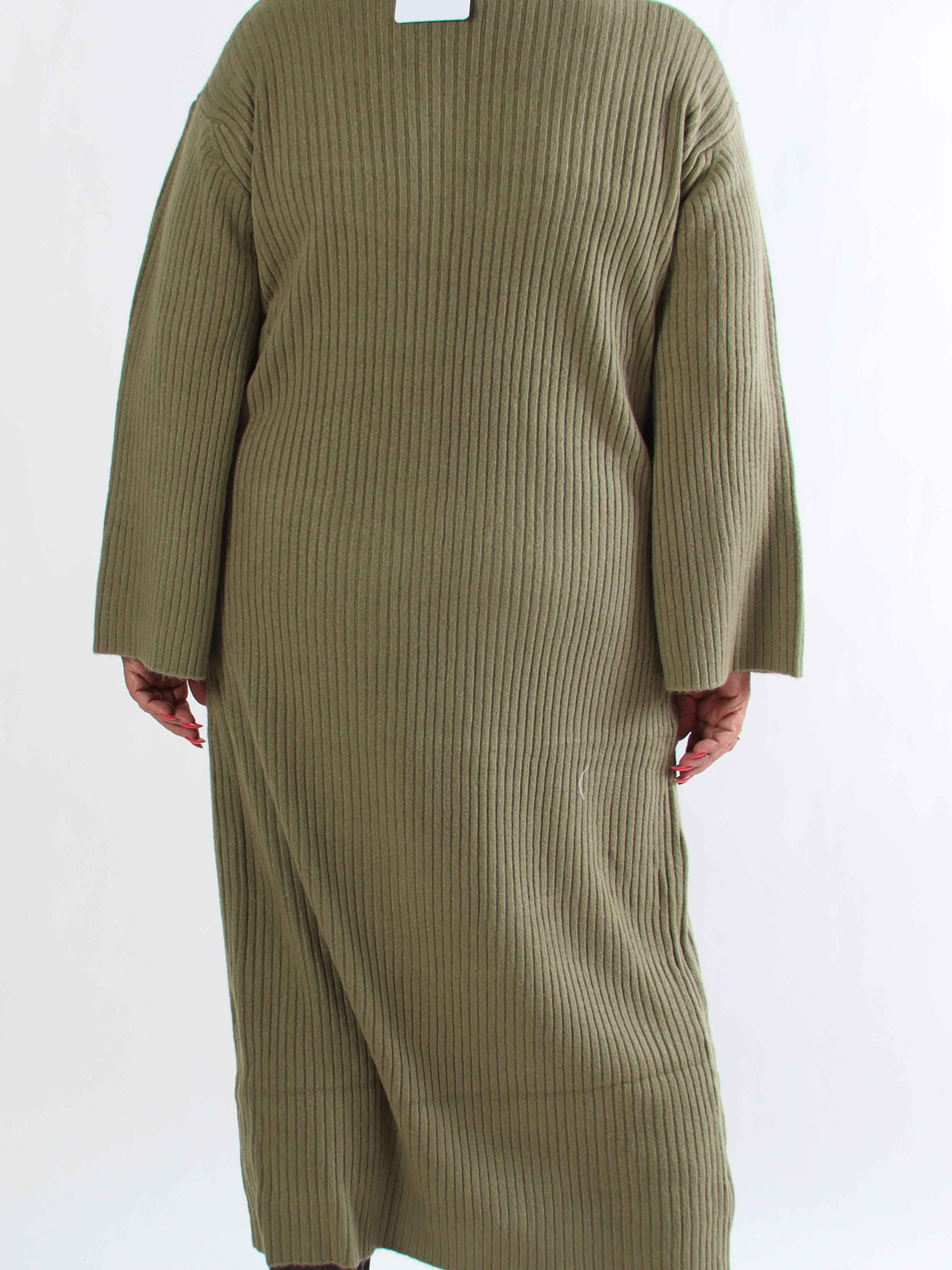 Olava - Lång ribbstickad kofta