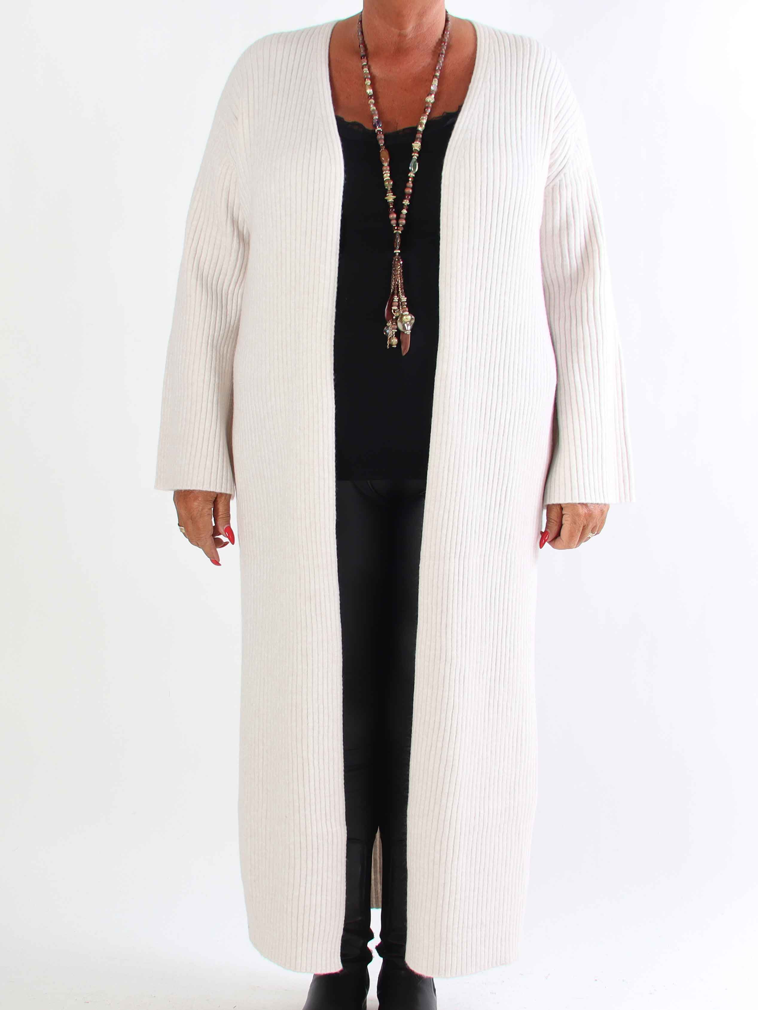 Olava - Lång ribbstickad kofta