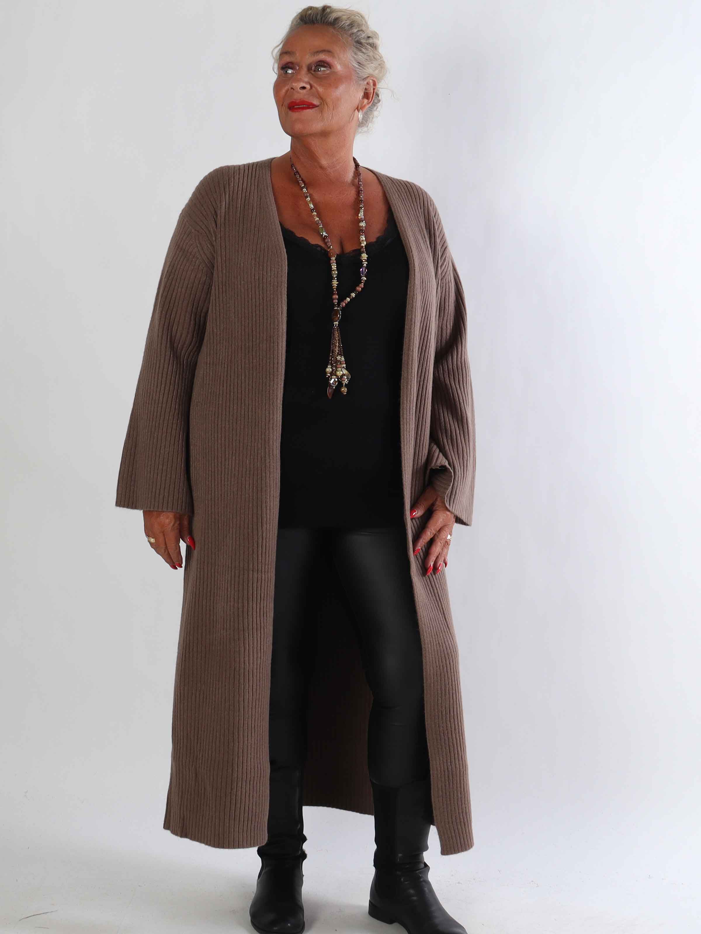 Olava - Lång ribbstickad kofta