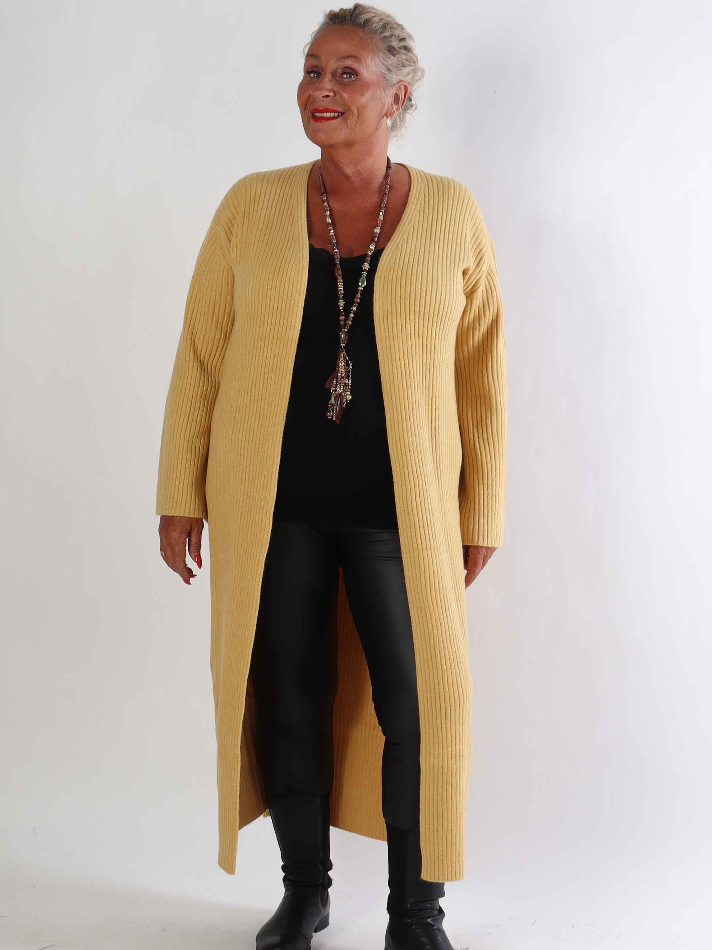 Olava - Lång ribbstickad kofta