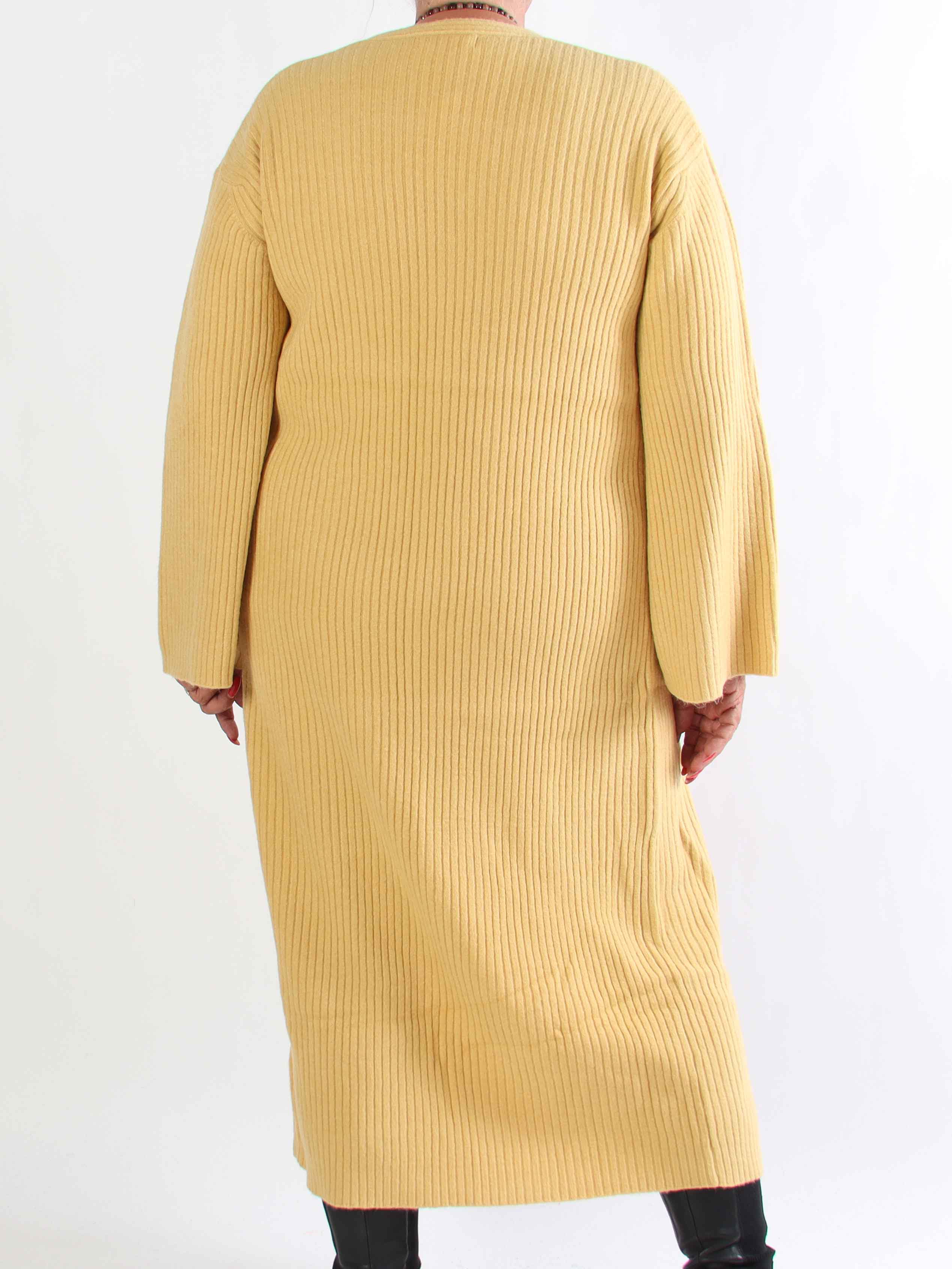 Olava - Lång ribbstickad kofta