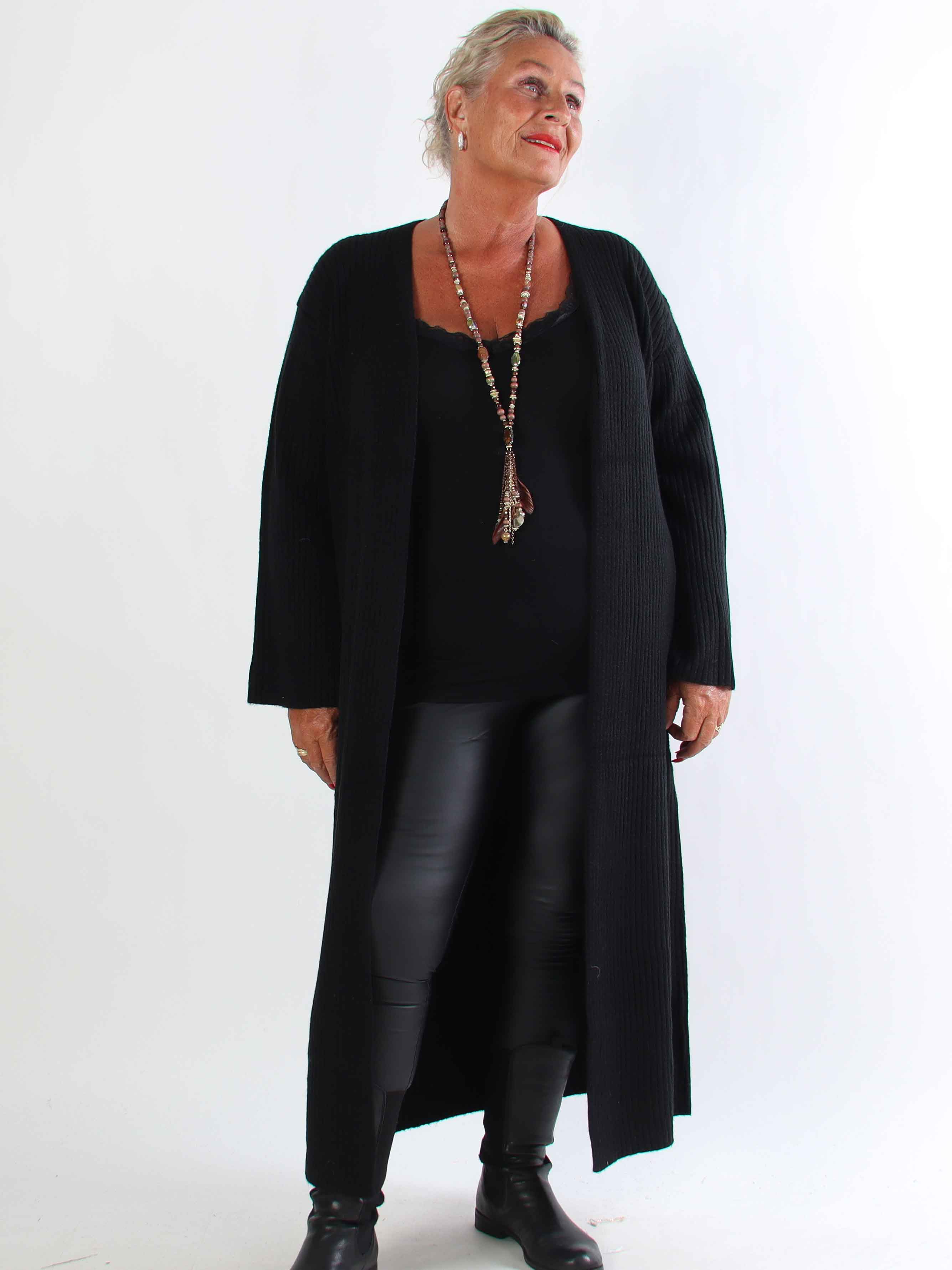 Olava - Lång ribbstickad kofta