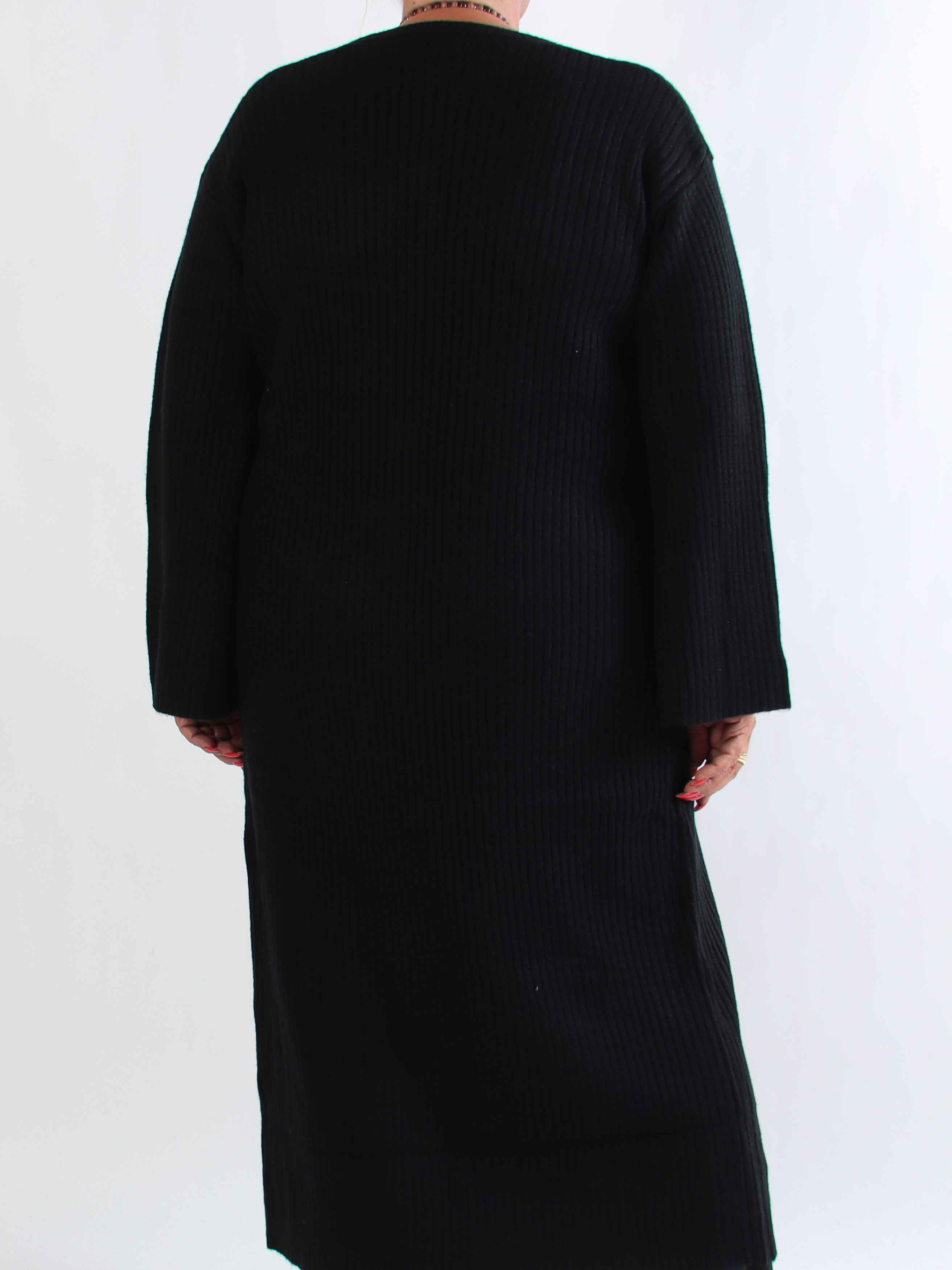 Olava - Lång ribbstickad kofta