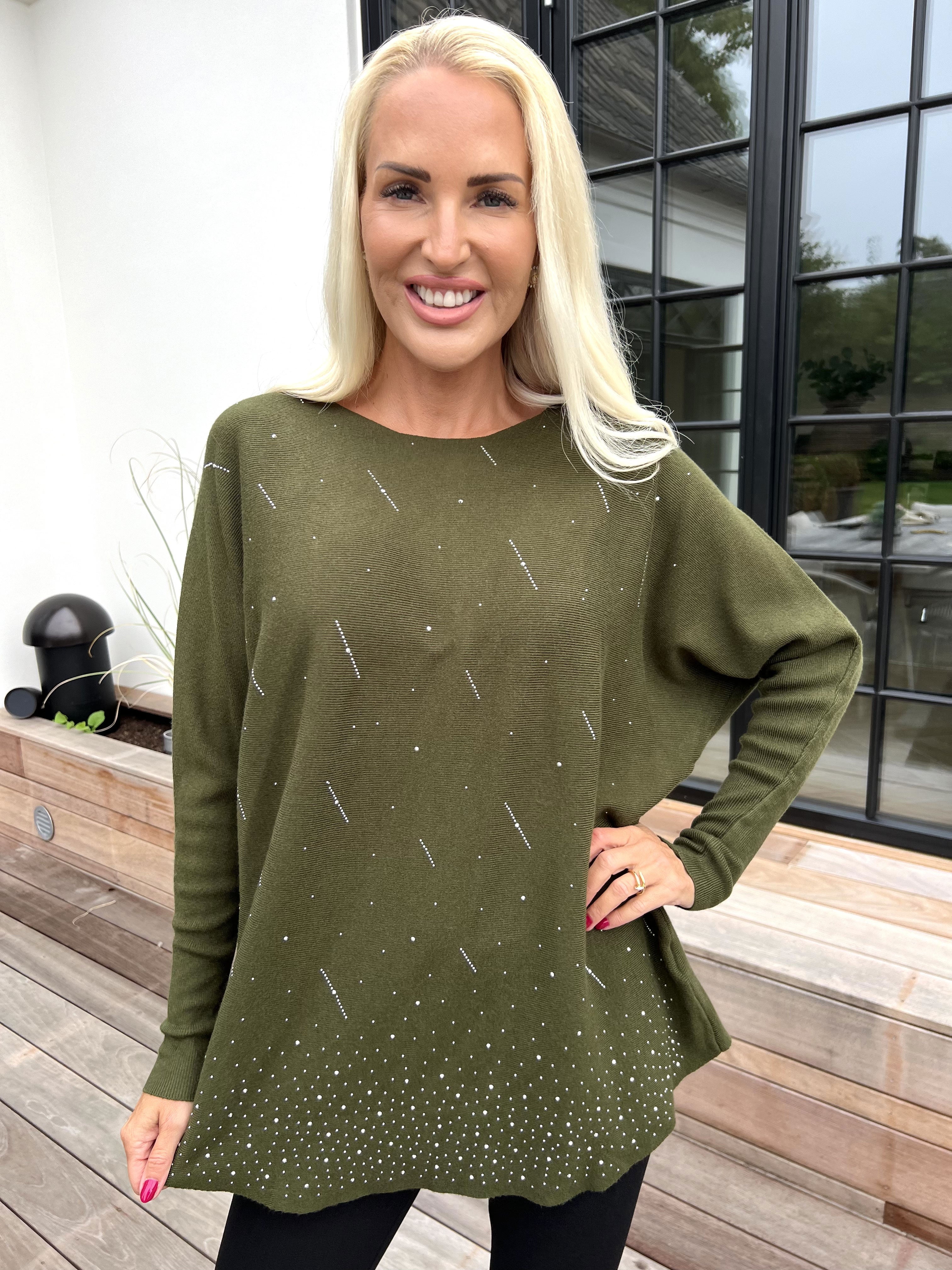 Orion - Mjuk tröja med ull utsmyckad med fin strass