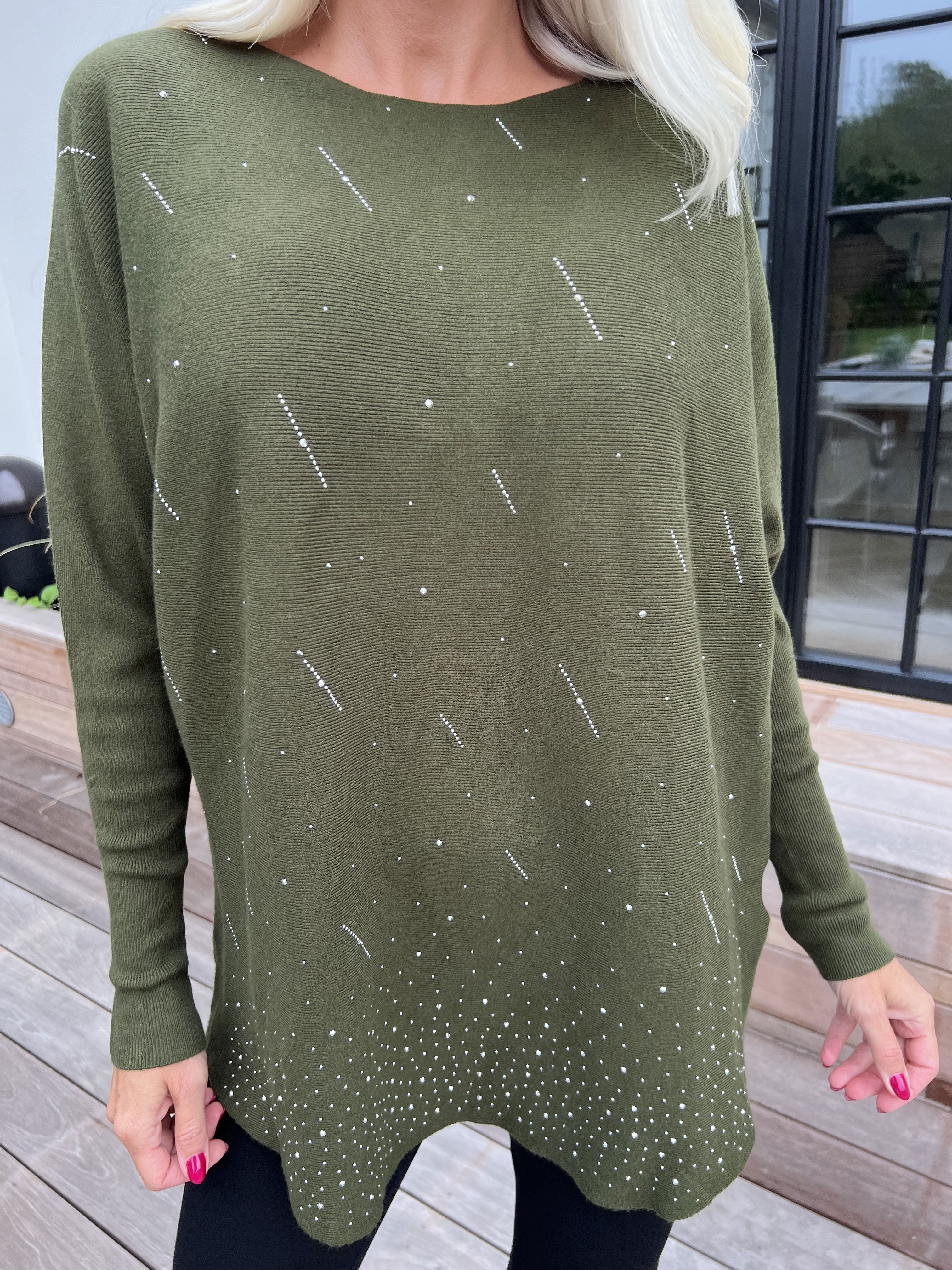 Orion - Mjuk tröja med ull utsmyckad med fin strass