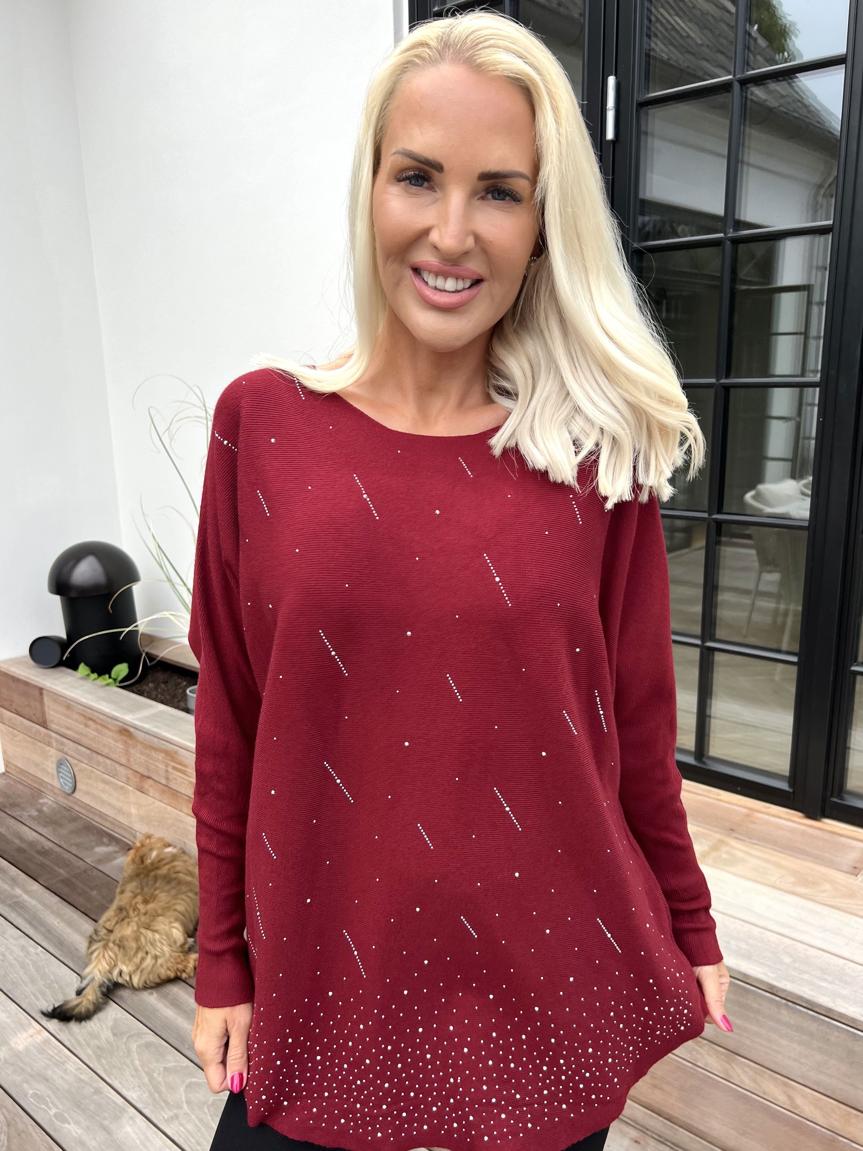 Orion - Mjuk tröja med ull utsmyckad med fin strass