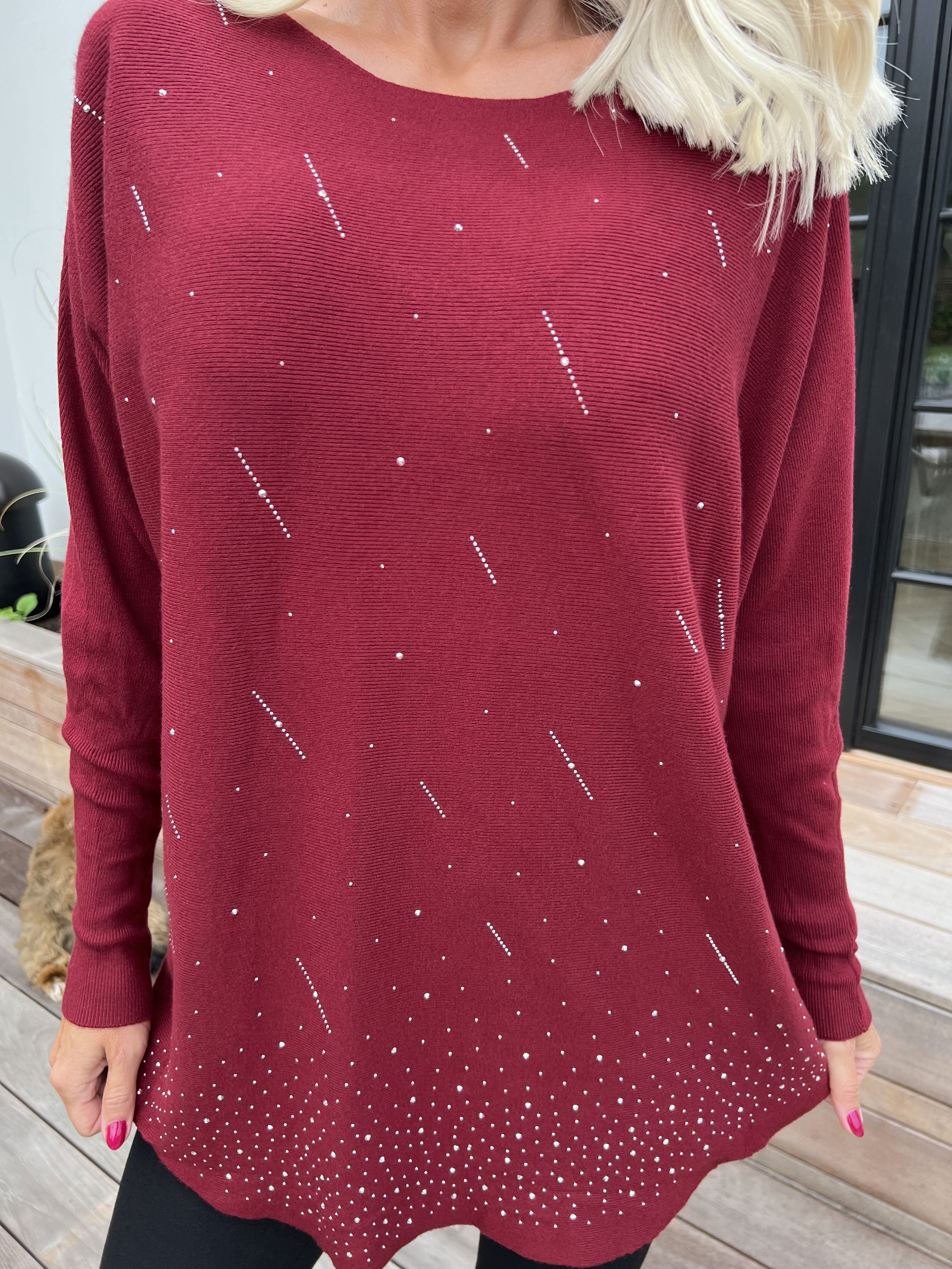 Orion - Mjuk tröja med ull utsmyckad med fin strass