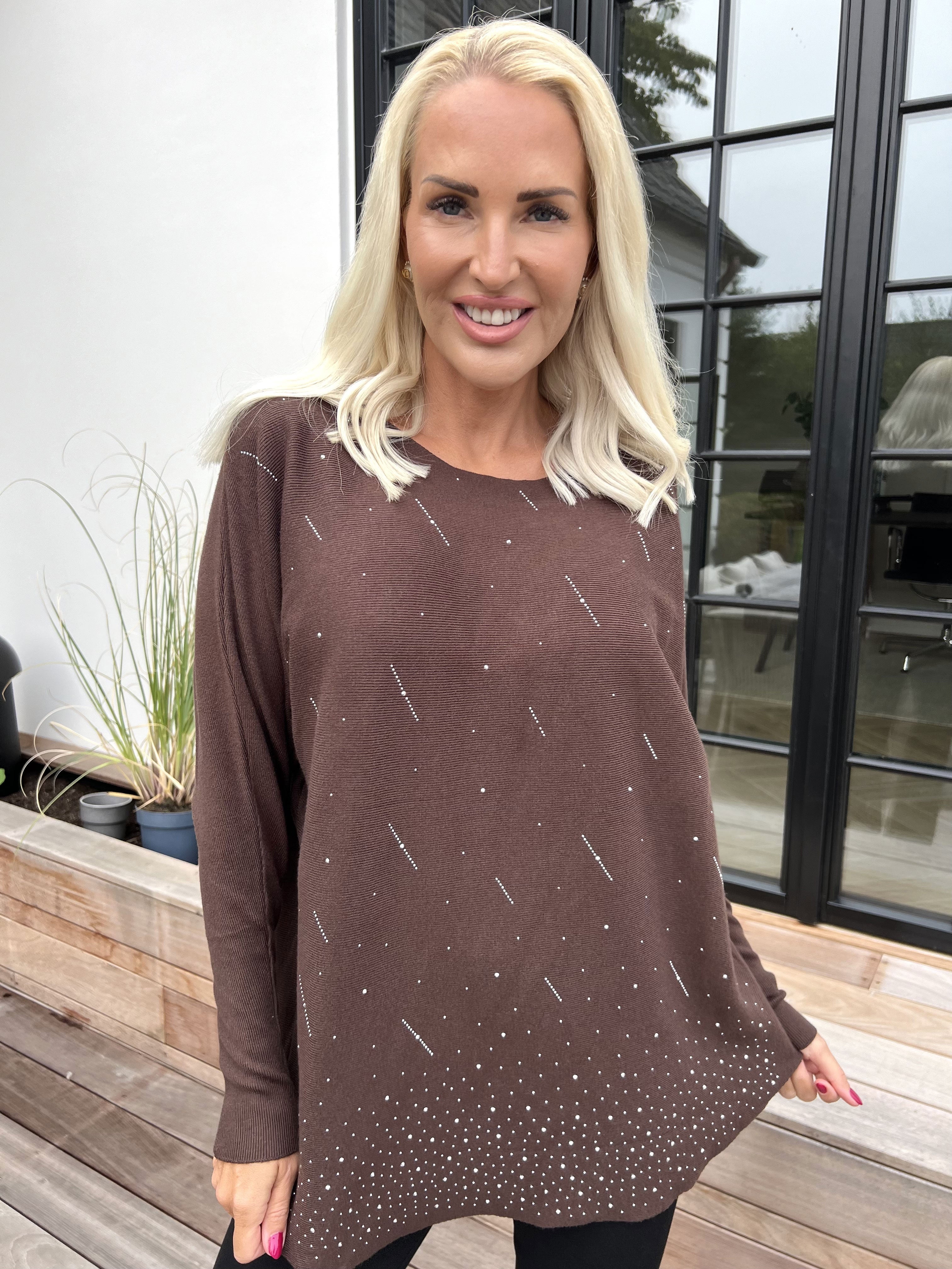 Orion - Mjuk tröja med ull utsmyckad med fin strass