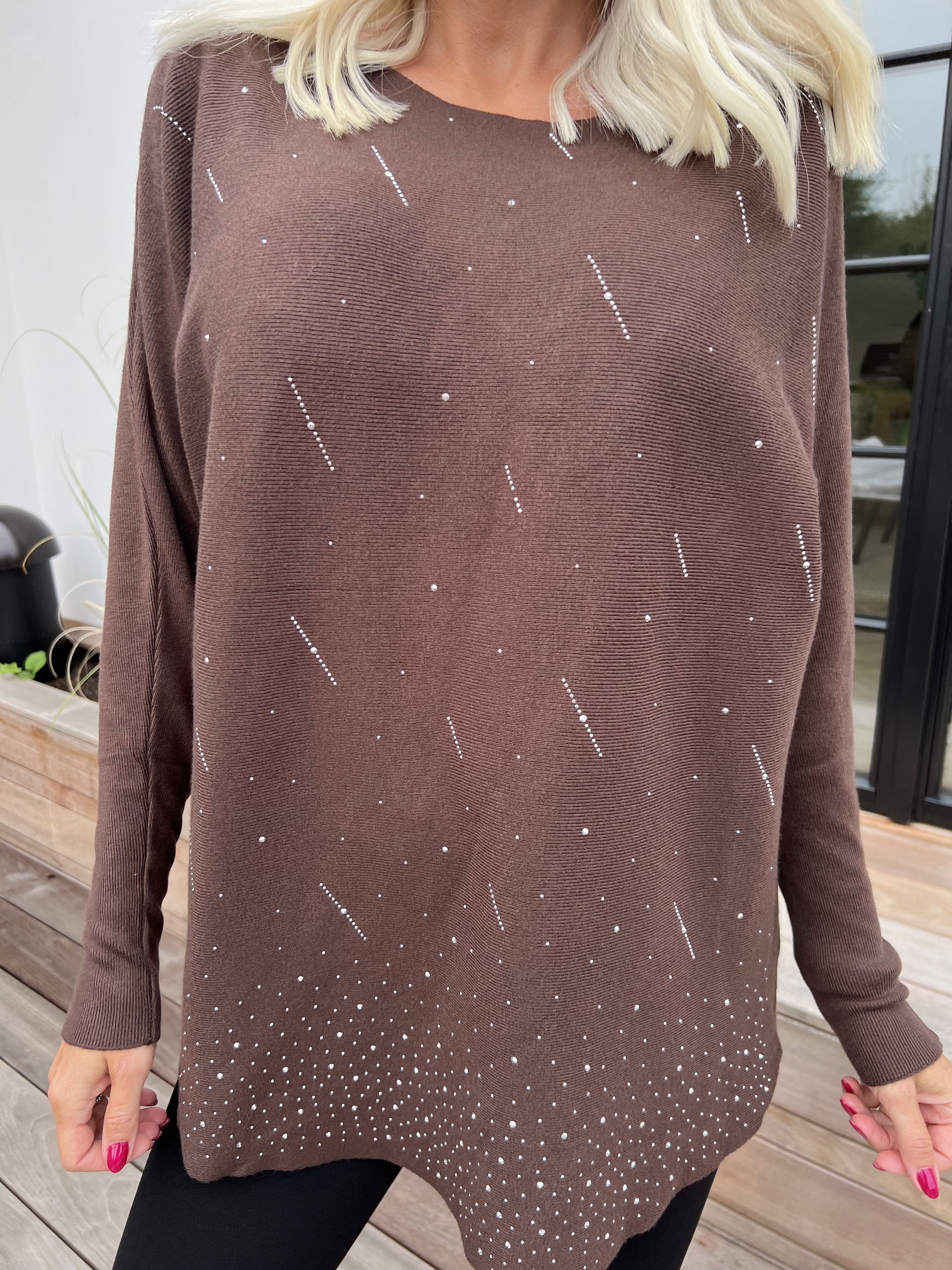 Orion - Mjuk tröja med ull utsmyckad med fin strass