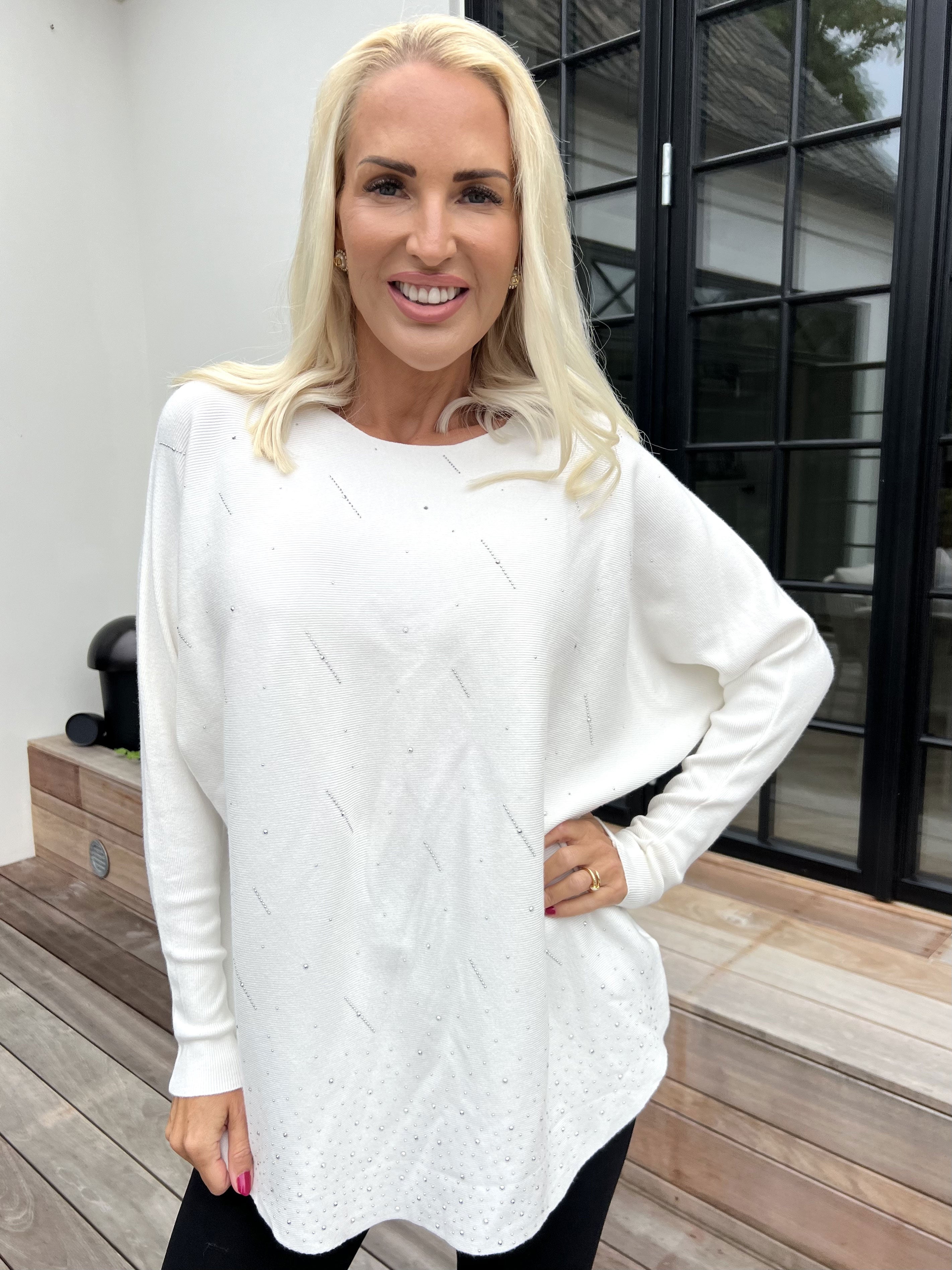 Orion - Mjuk tröja med ull utsmyckad med fin strass