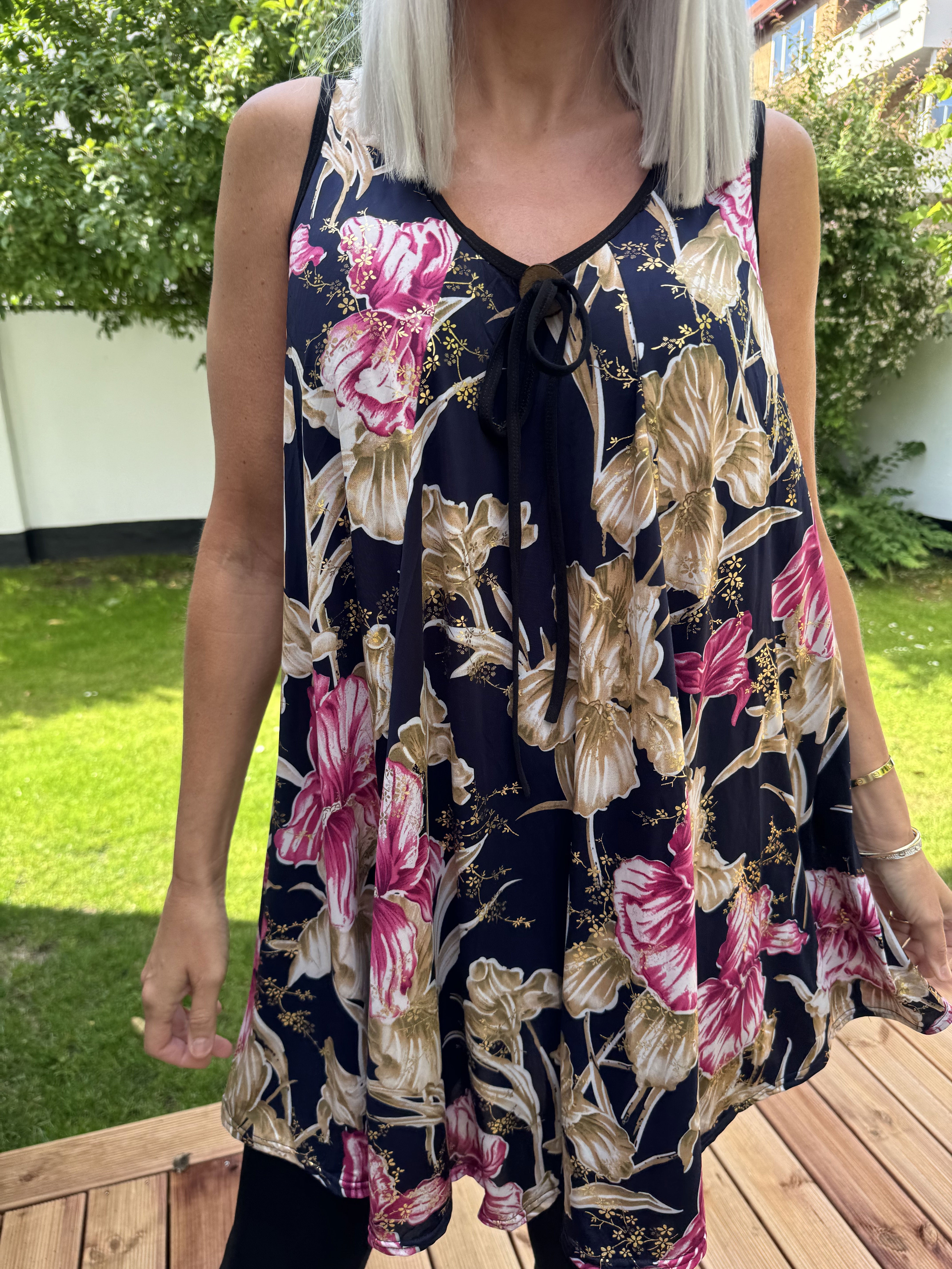 Palma Spring - Lång mönstrad tunika i stretchigt tyg