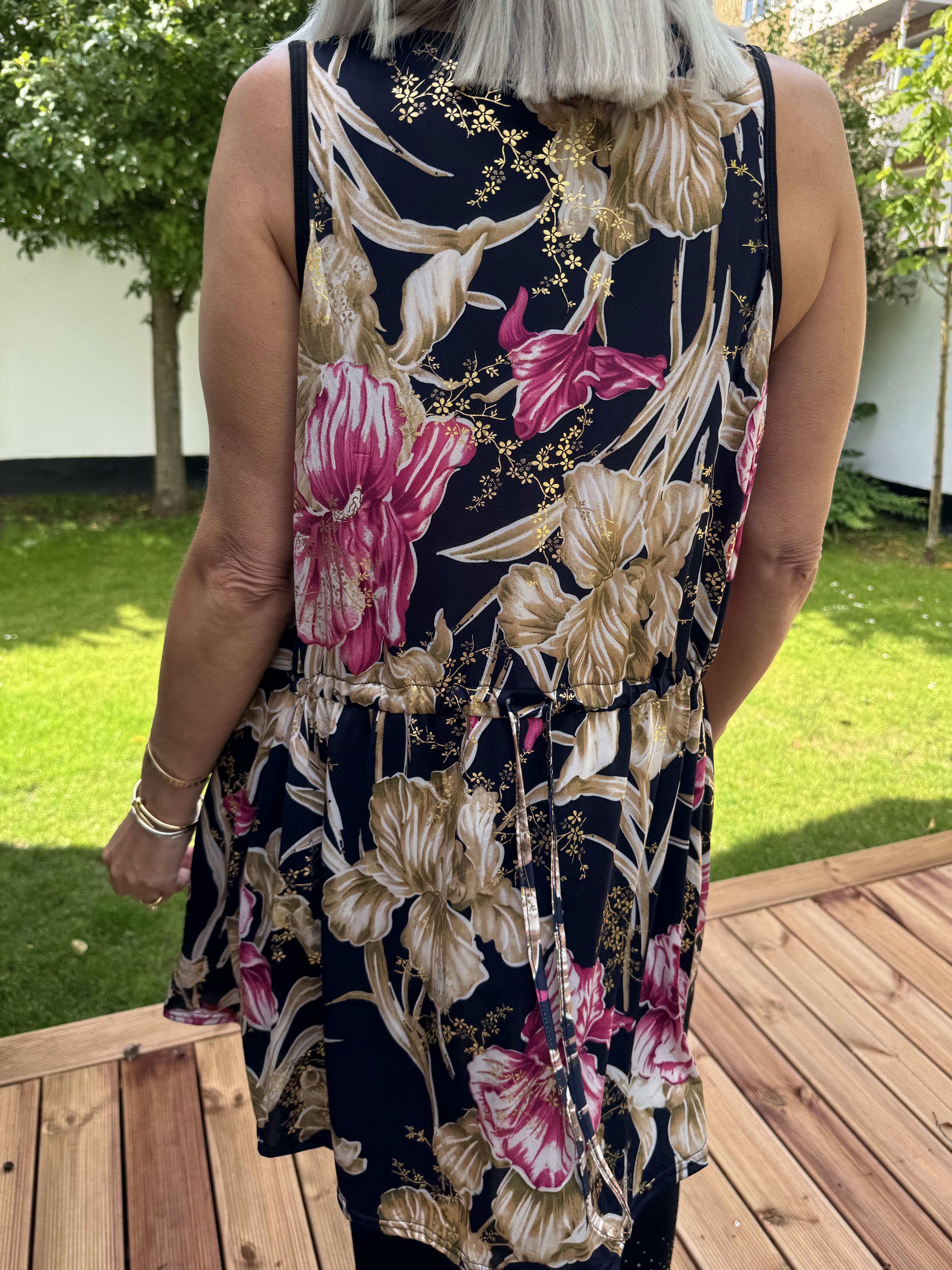 Palma Spring - Lång mönstrad tunika i stretchigt tyg