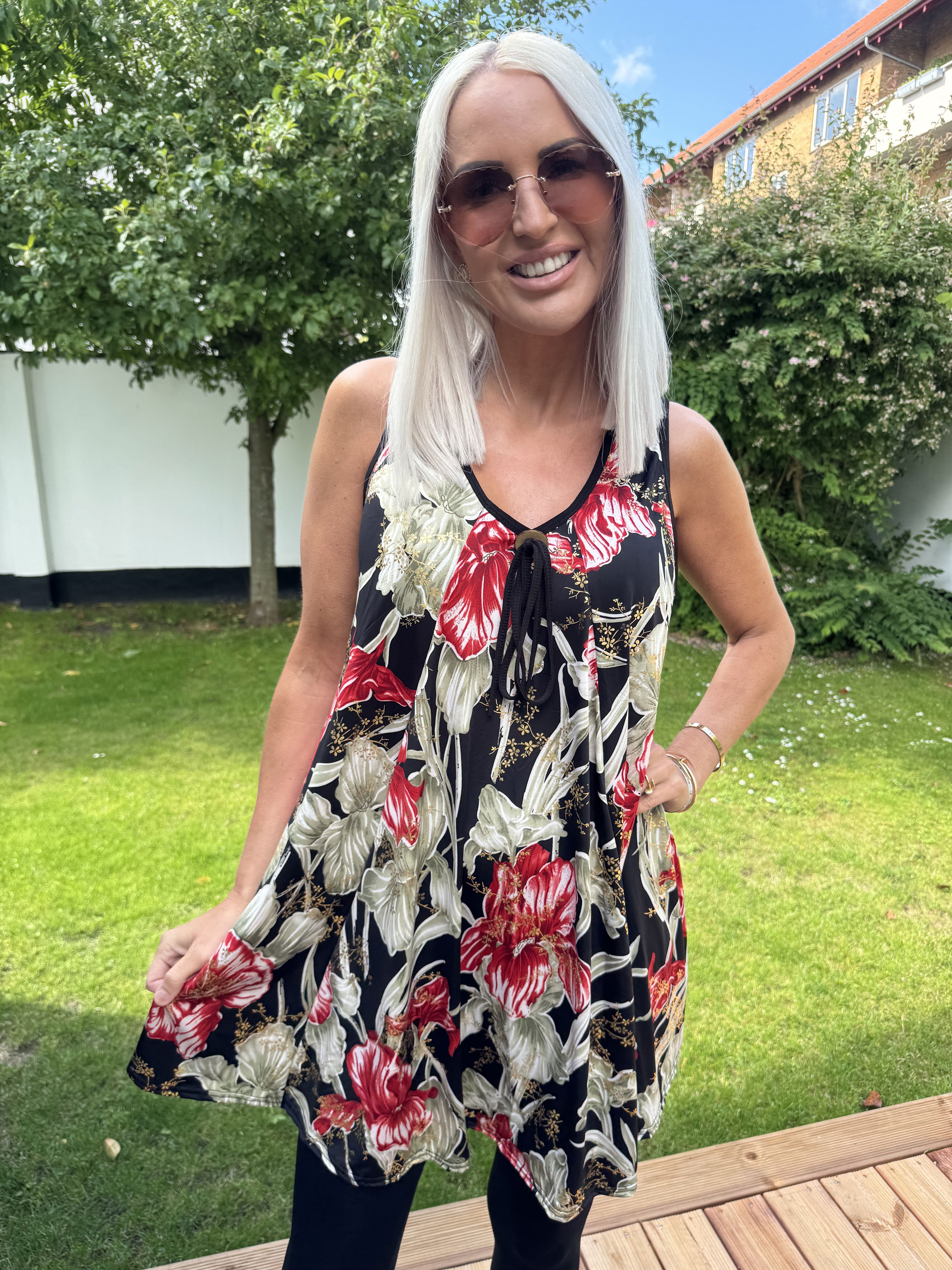 Palma Spring - Lång mönstrad tunika i stretchigt tyg