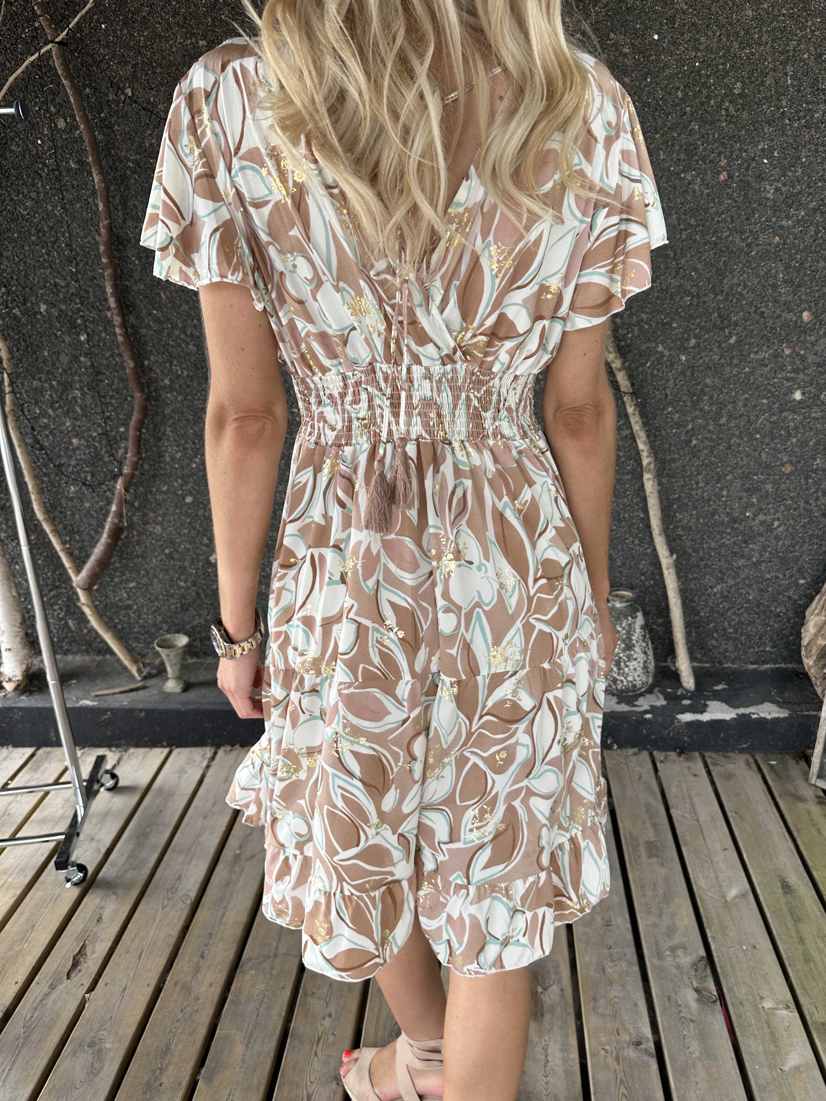 Palmira - Mönstrad elastisk klänning med lager på lager look