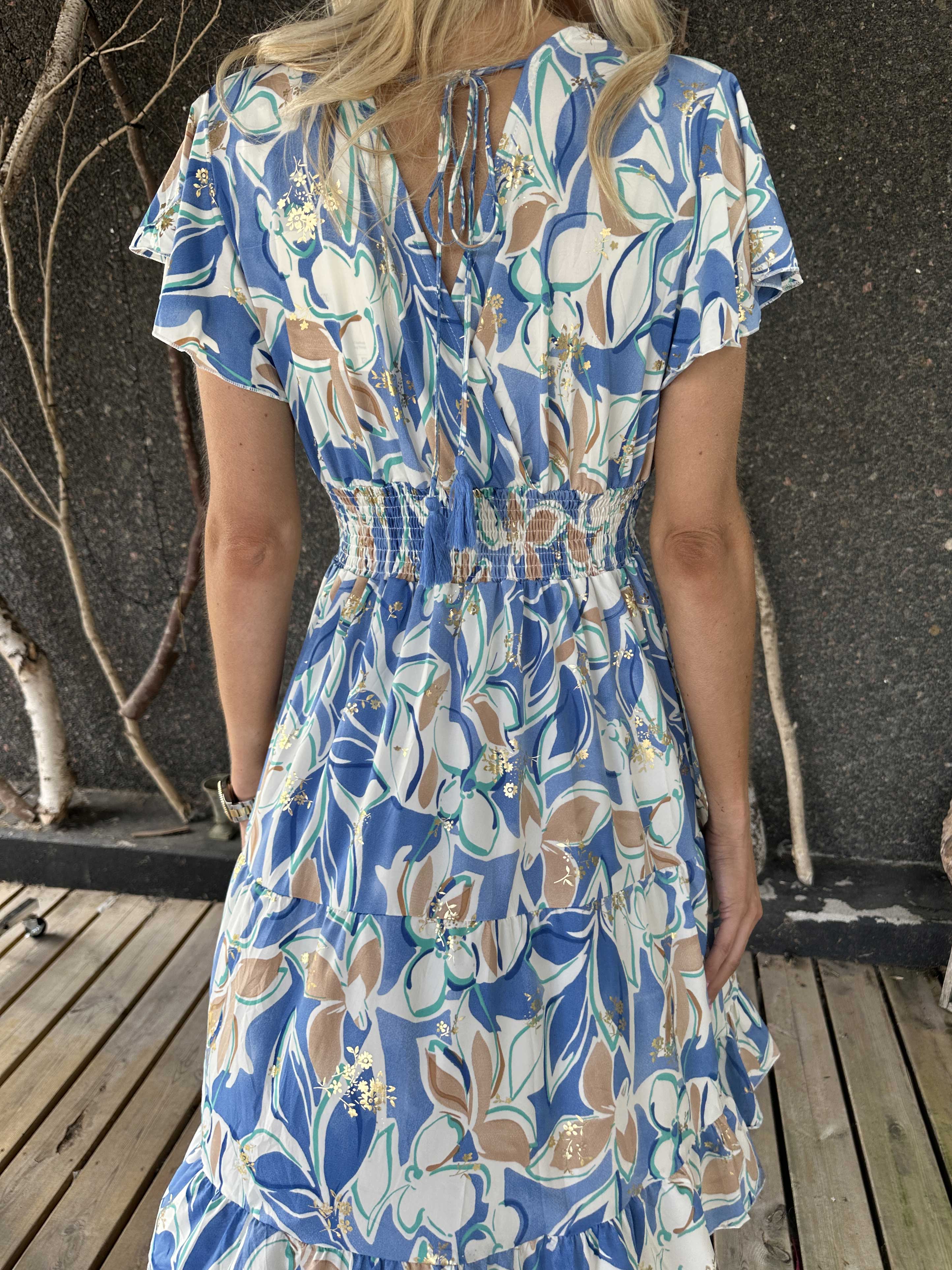 Palmira - Mönstrad elastisk klänning med lager på lager look