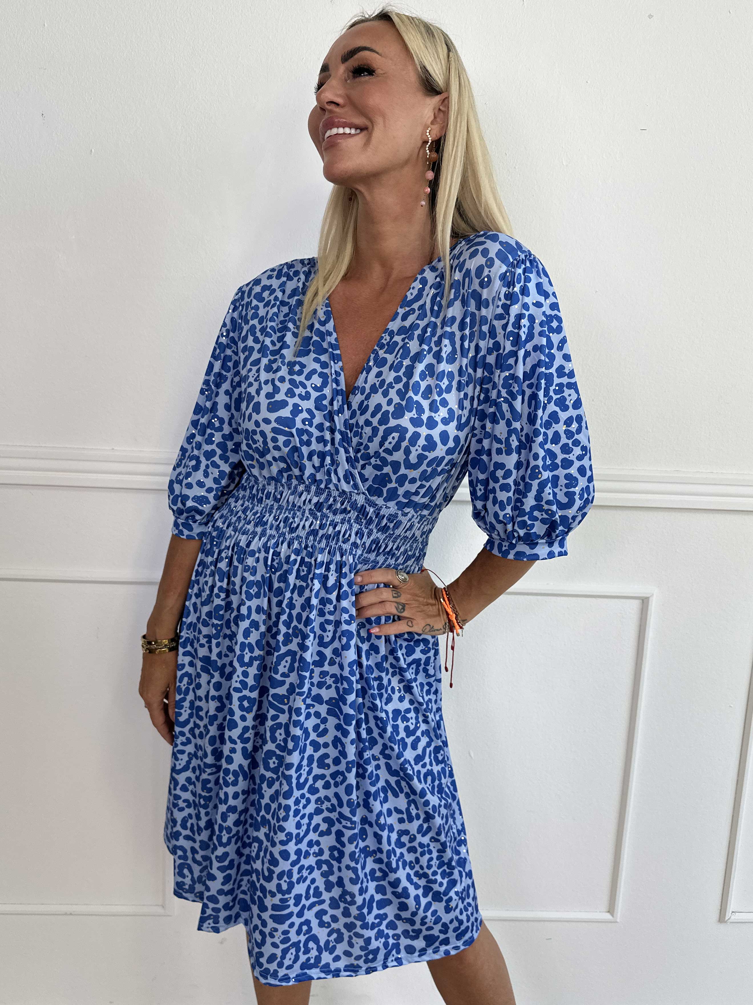 Pamina Leo Short - Kort elastisk kjole i leopardprint