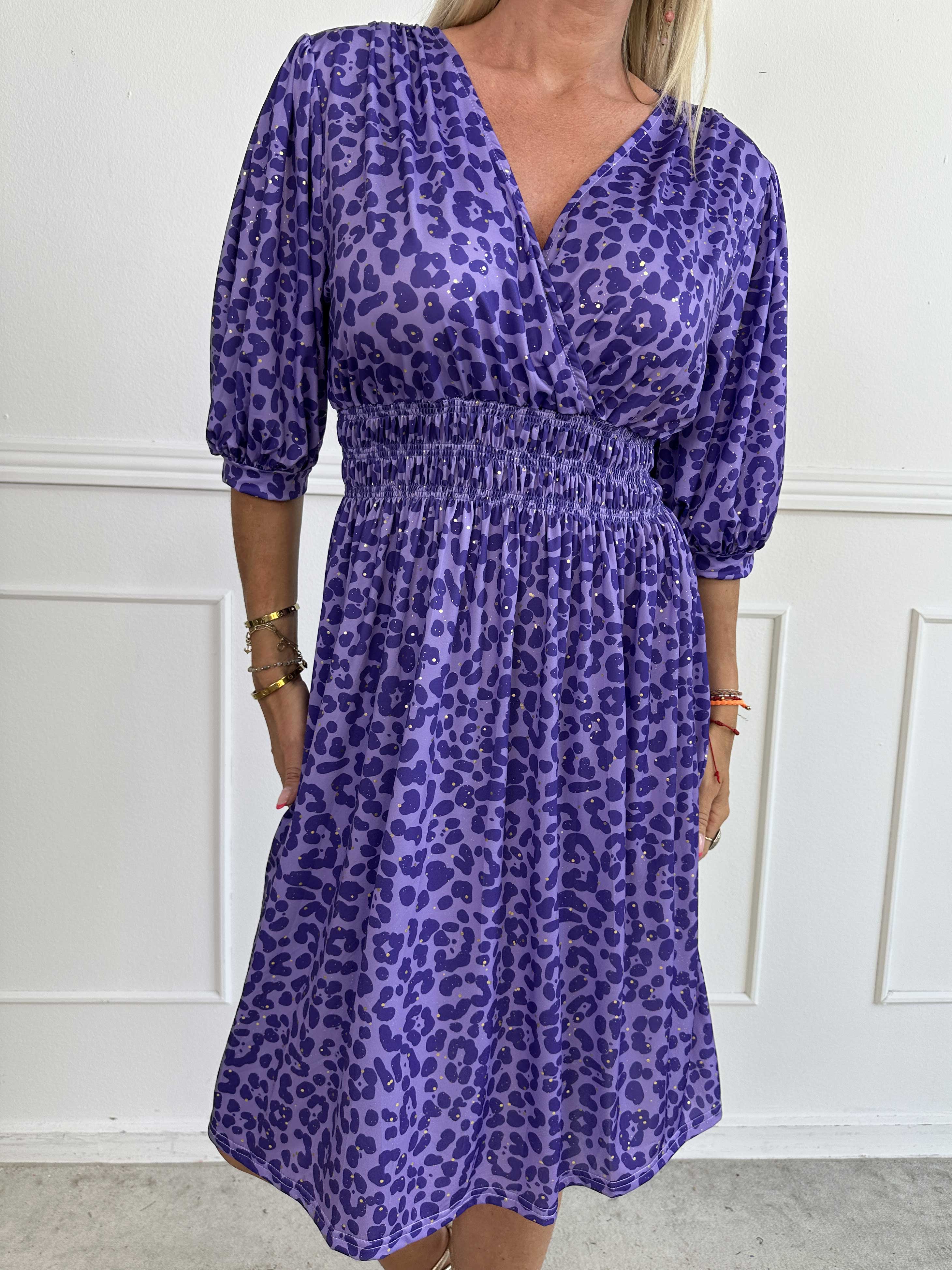 Pamina Leo Short - Kort elastisk kjole i leopardprint