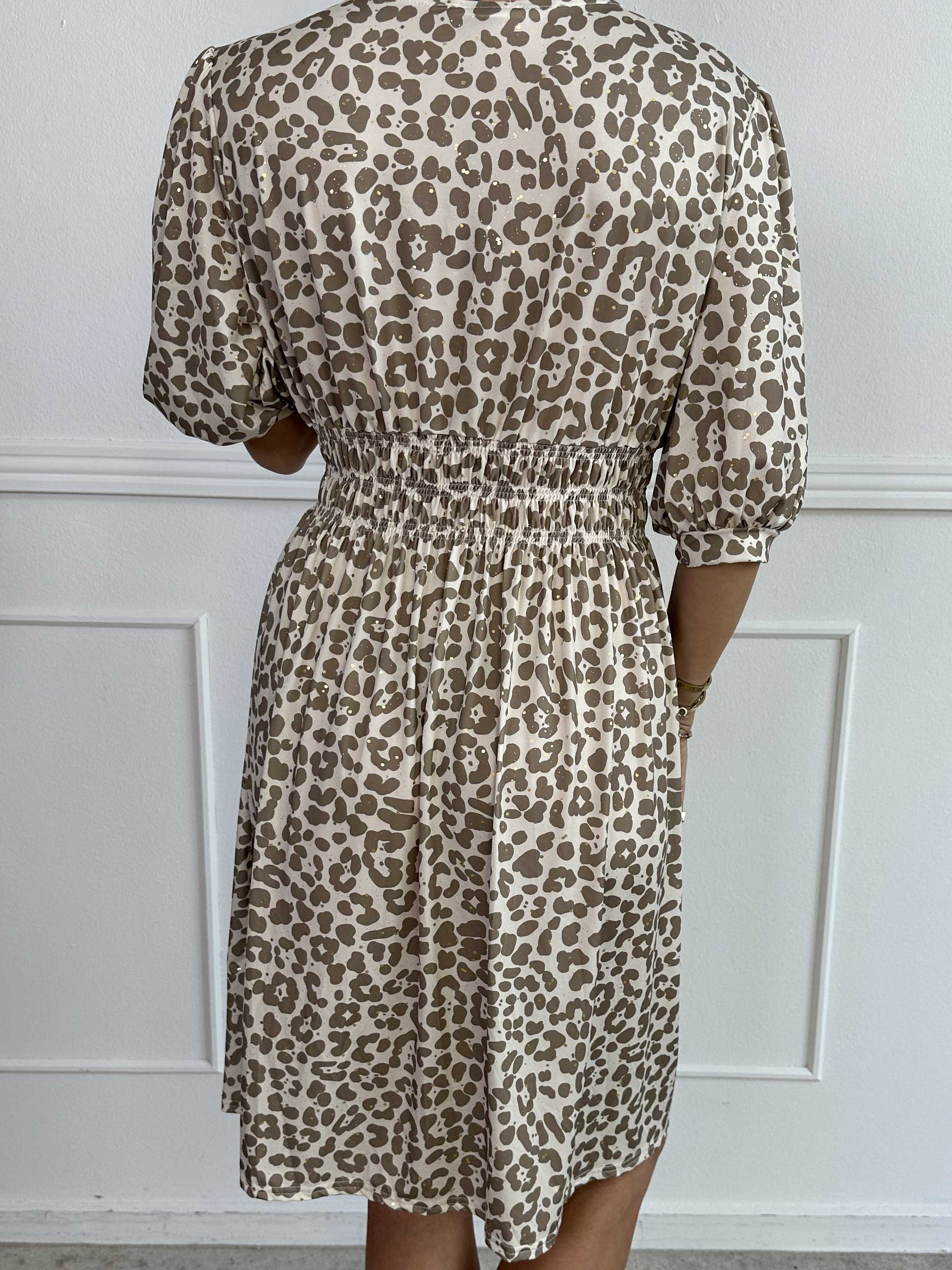 Pamina Leo Short - Kort elastisk kjole i leopardprint