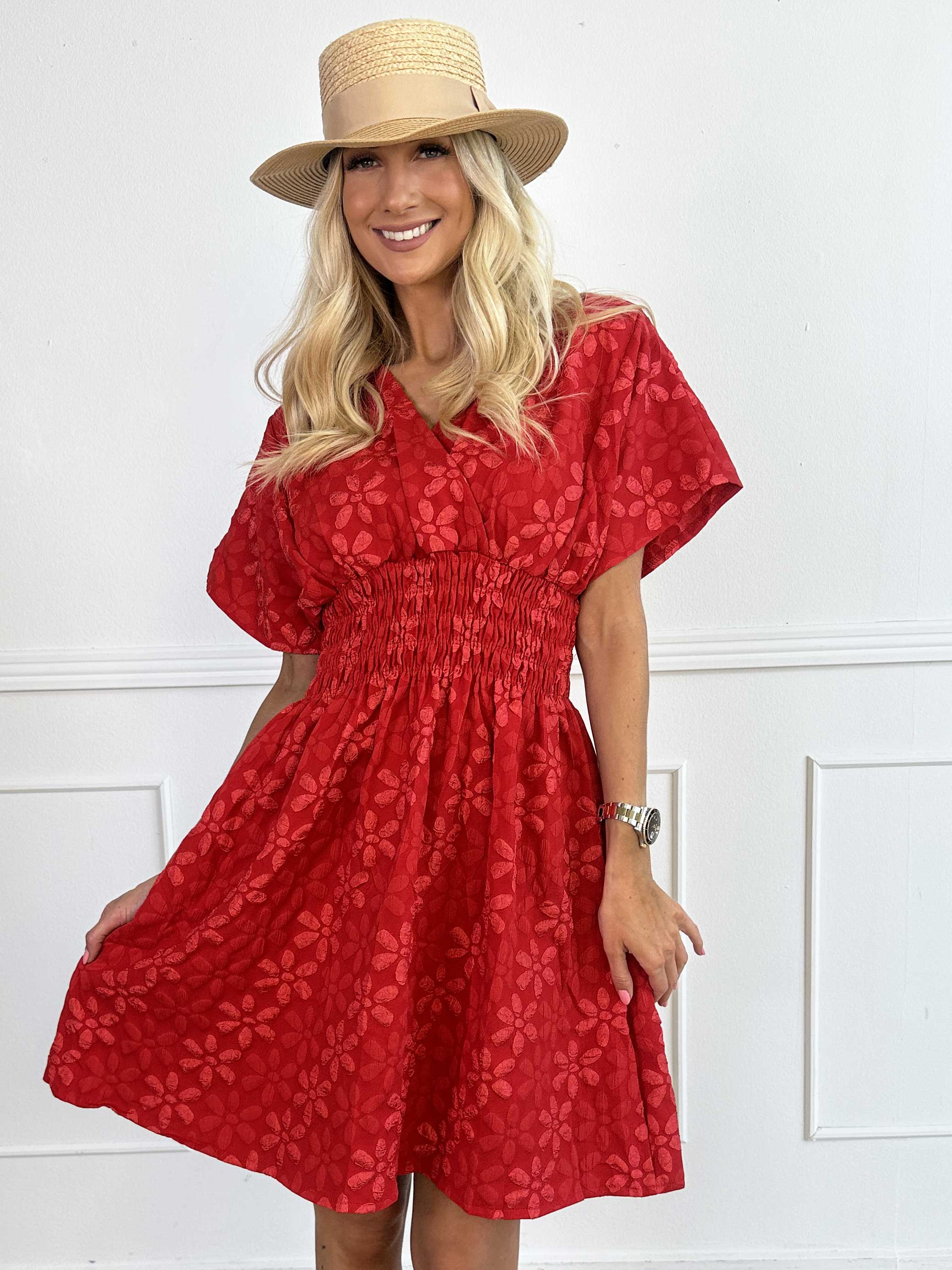 Pams Bloom Short - Feminin klänning med blomstermotiv